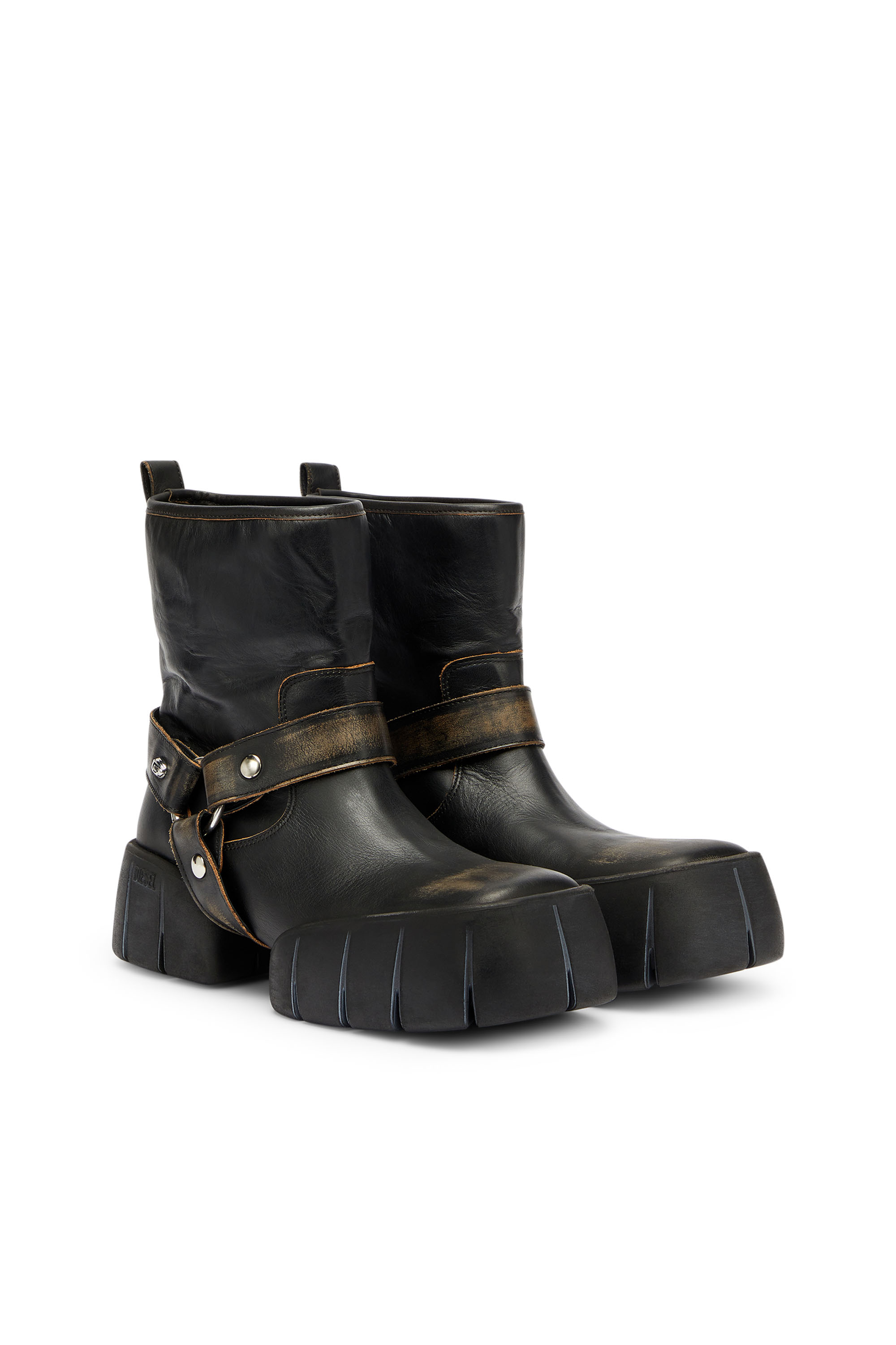 Diesel - D-TEX TU, D-Tex - Stivali biker in pelle effetto distressed Uomo in ToBeDefined - 2