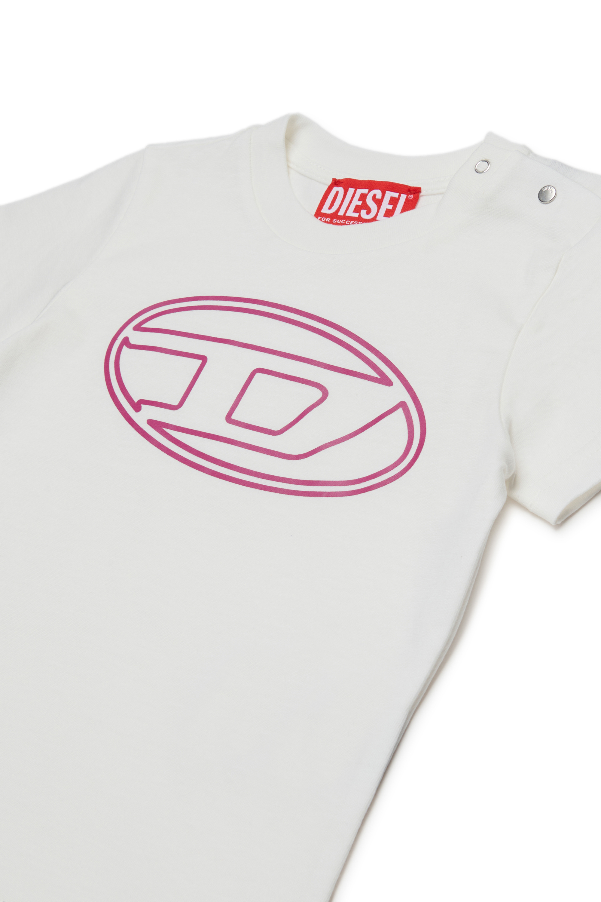 Diesel - TIMOTYB, Unisex Baumwoll-T-Shirt mit Logo in Weiss/Rosa - 3