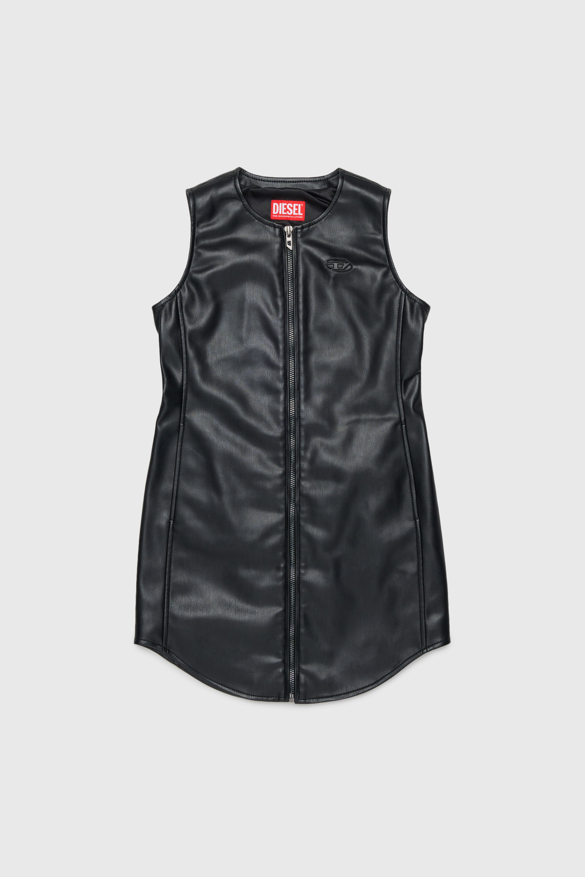 Diesel - DJENNY, Damen &Auml;rmelloses Hemdkleid mit durchgehendem Zip in Schwarz - 1