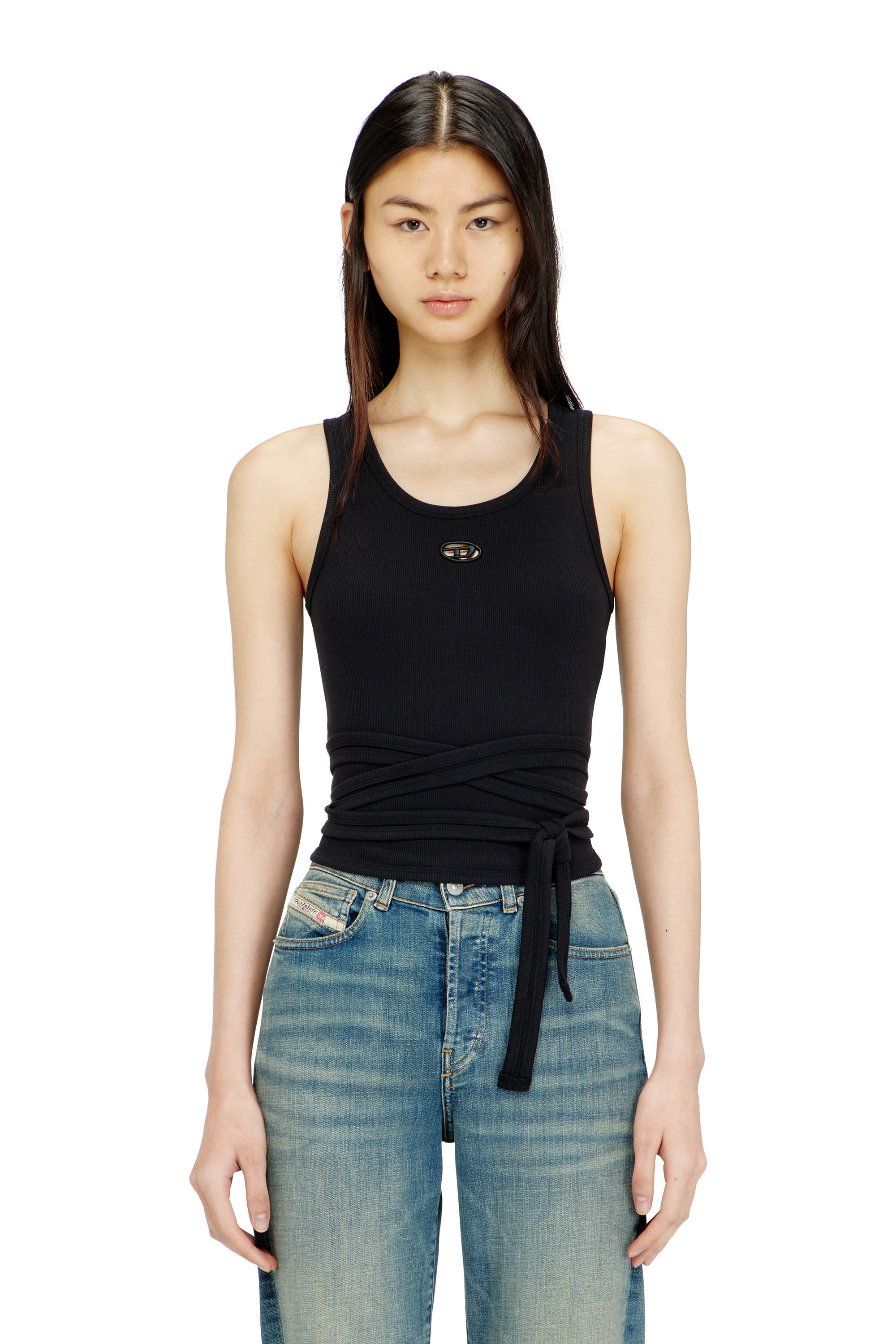 Diesel - T-ANKY-TAIL-S1, Damen Crop-Top mit Wickeldesign in null - 2