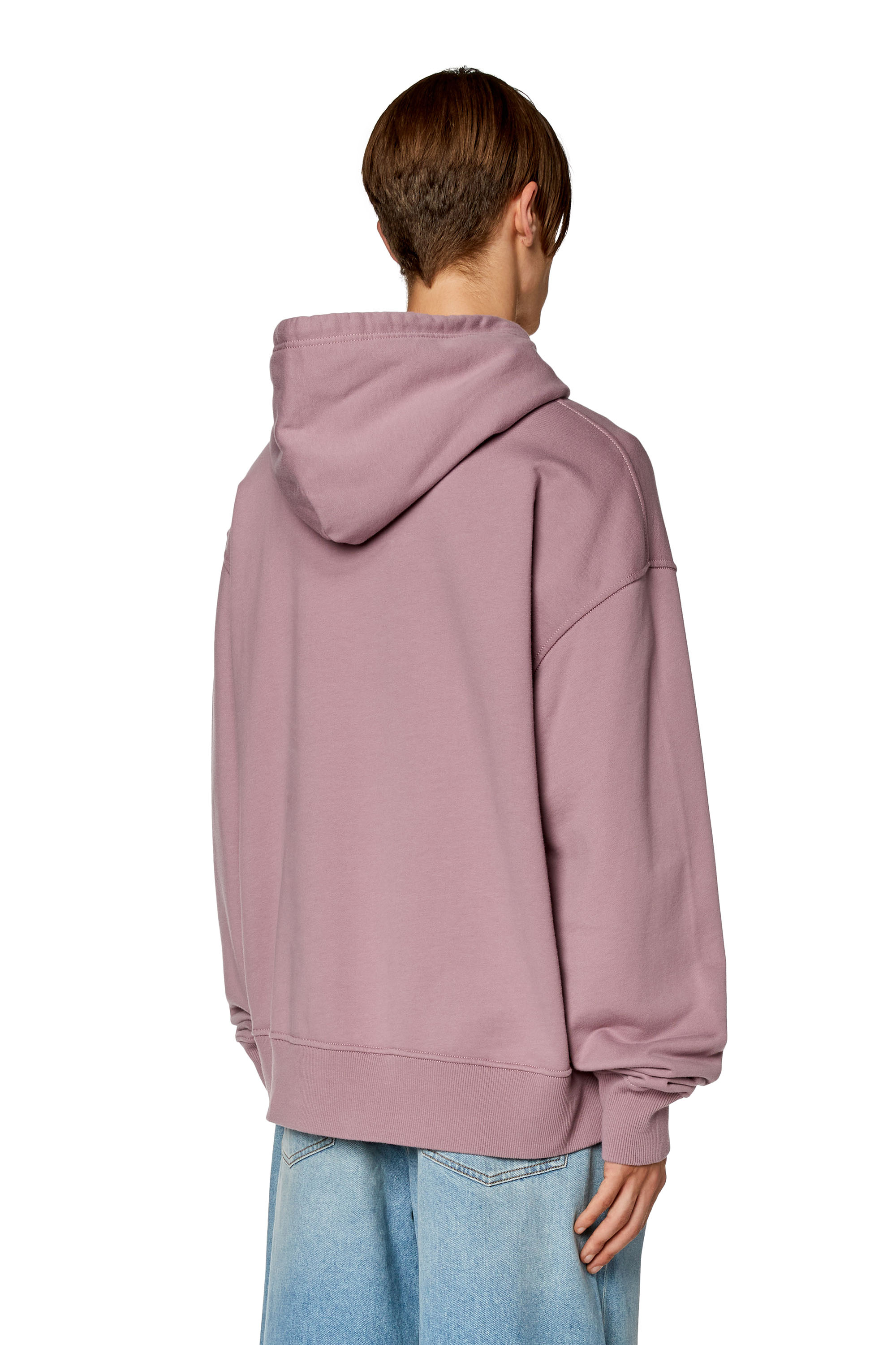 Diesel - S-MACS-HOOD-POFF-L1, Sweat-shirt à capuche oversize avec logo peel-off Homme in Violet - 4