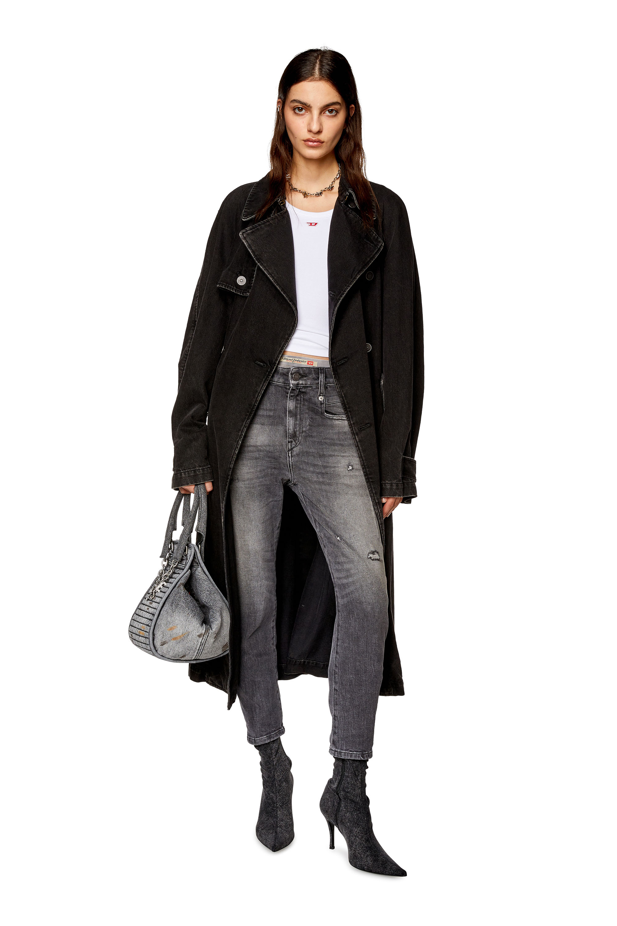 Diesel - Boyfriend Jeans Fayza 09G21, Nero/Grigio scuro - Image 4