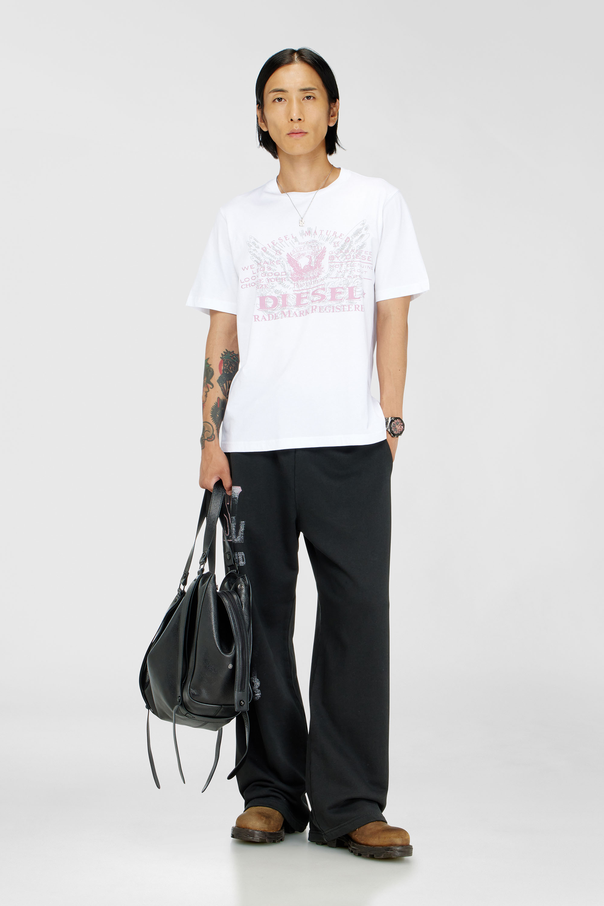 Diesel - T-JUST-FENIX-T92, Herren T-Shirt aus Baumwolle mit Grafikprint in Wei&szlig; - 2