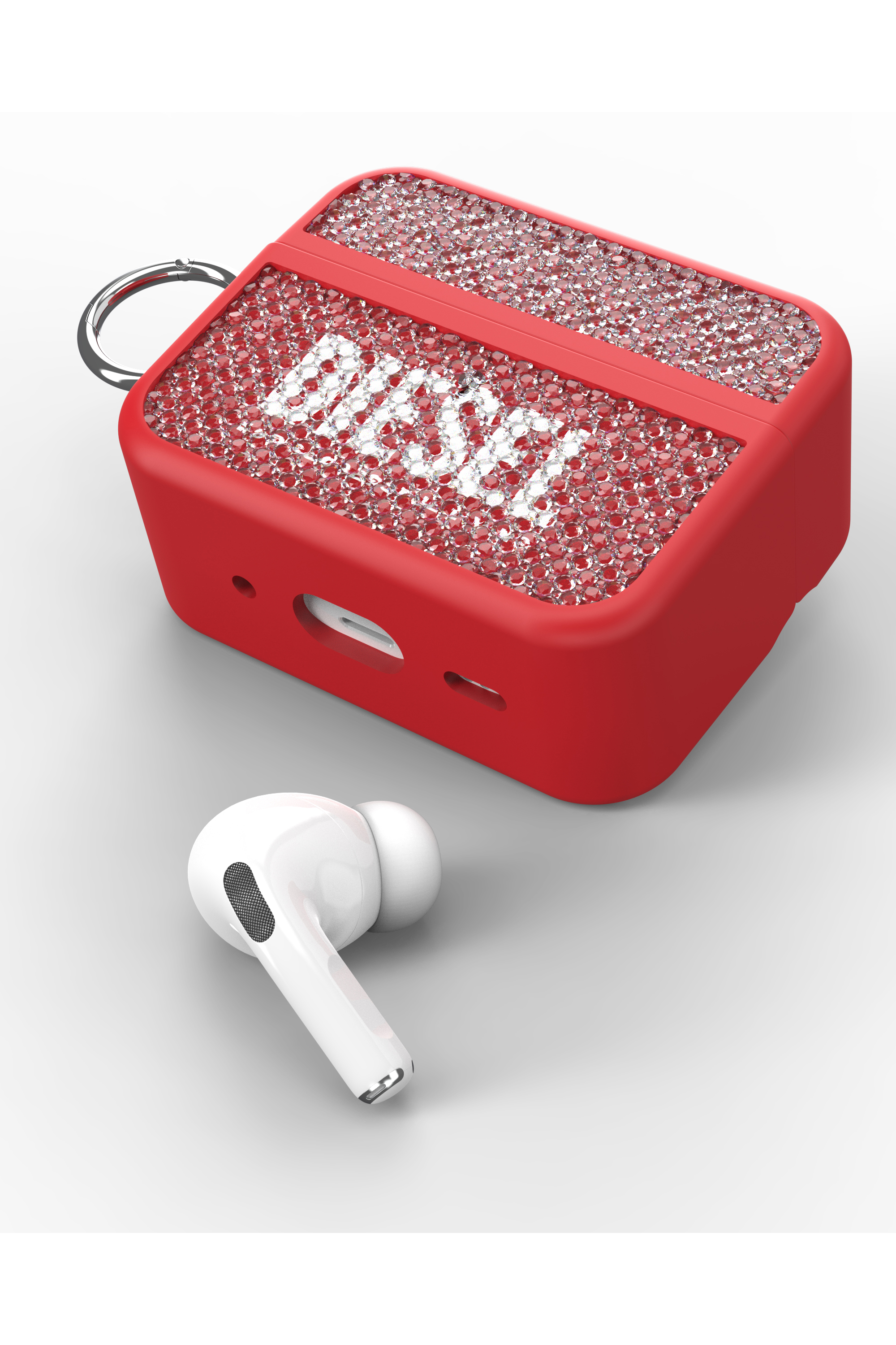 Diesel - 60196 AIRPOD CASE, Unisex Swarovski Crystal Case for Airpods Pro / Pro 2 in Rot - 3