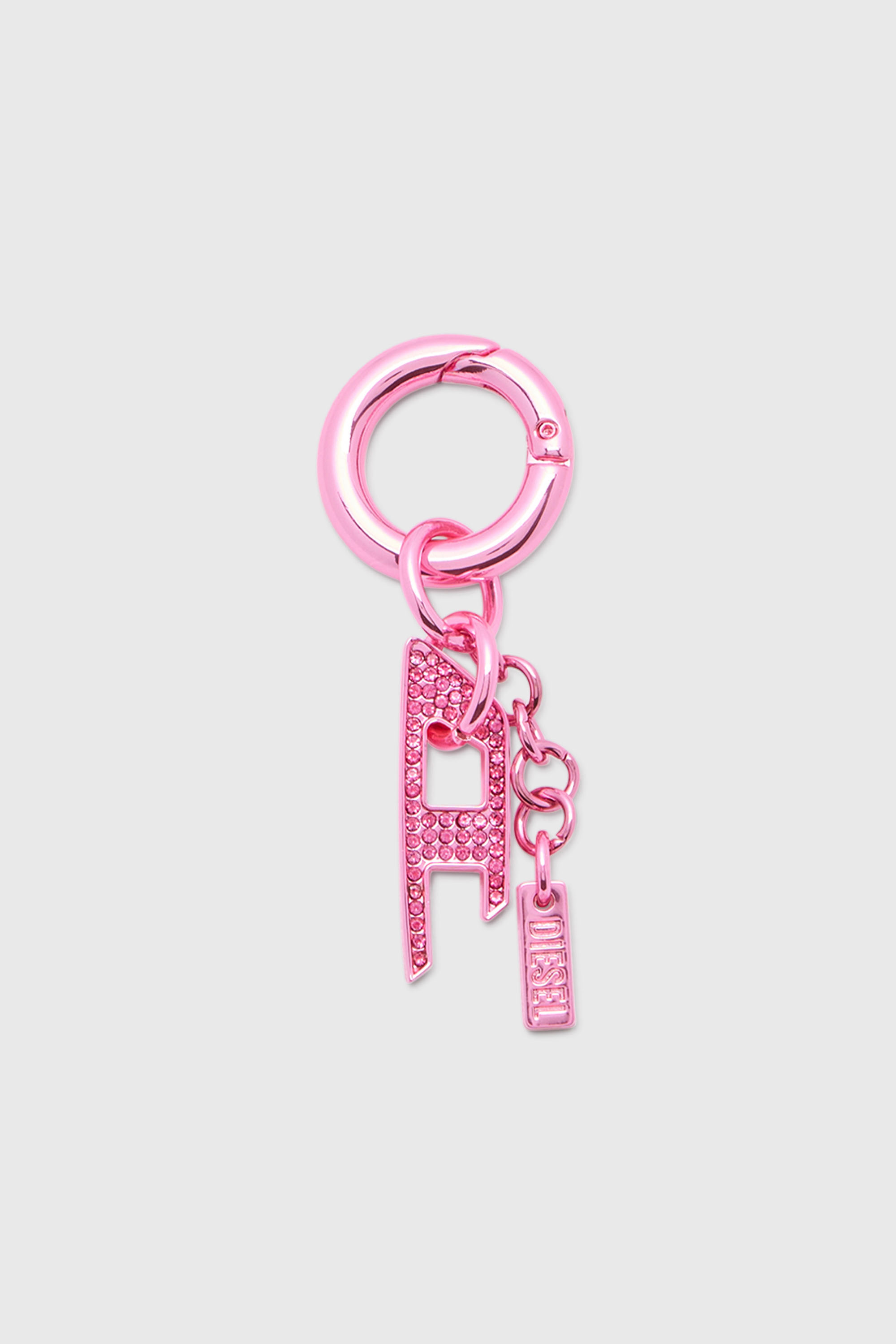 Diesel - CHARM-D, Charm in metallo con charm D di strass Unisex in Rosa - 1