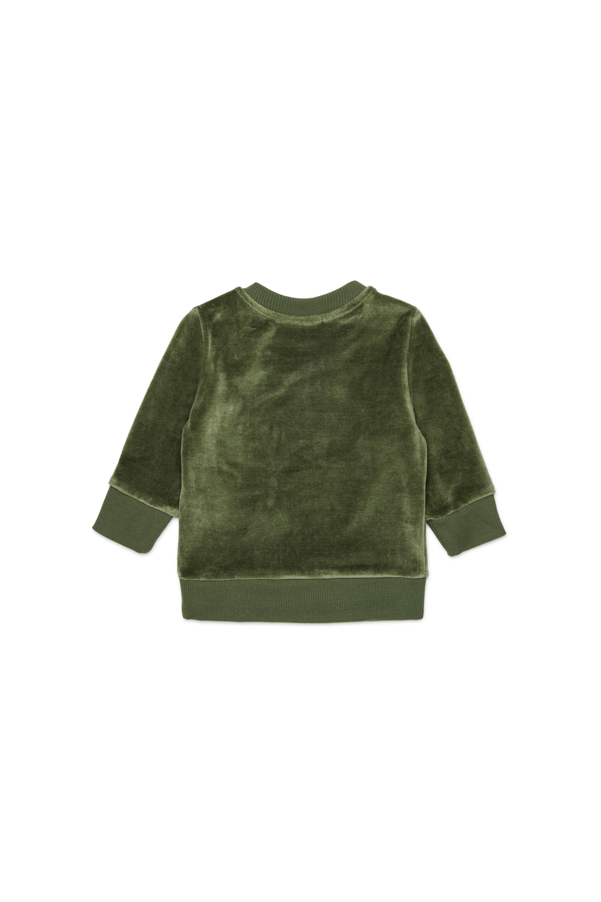 Diesel - SHENIB, Sweat-shirt en velours avec broderie Oval D Homme in Vert - 2