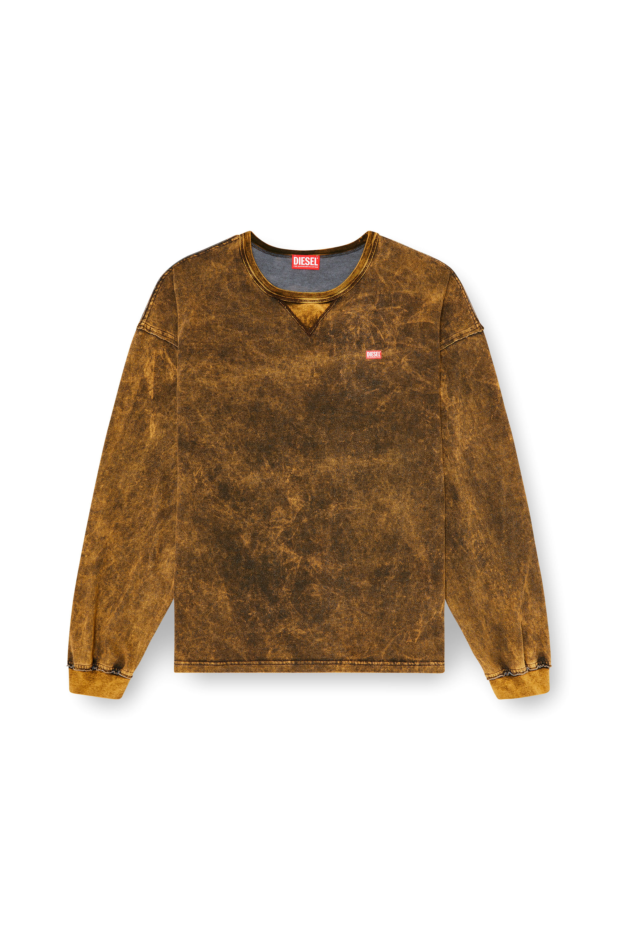 Diesel - T-BOXT-LS-RAW, T-shirt &agrave; manches longues effet acid-wash, d&eacute;tails effiloch&eacute;s Homme in ToBeDefined - 3