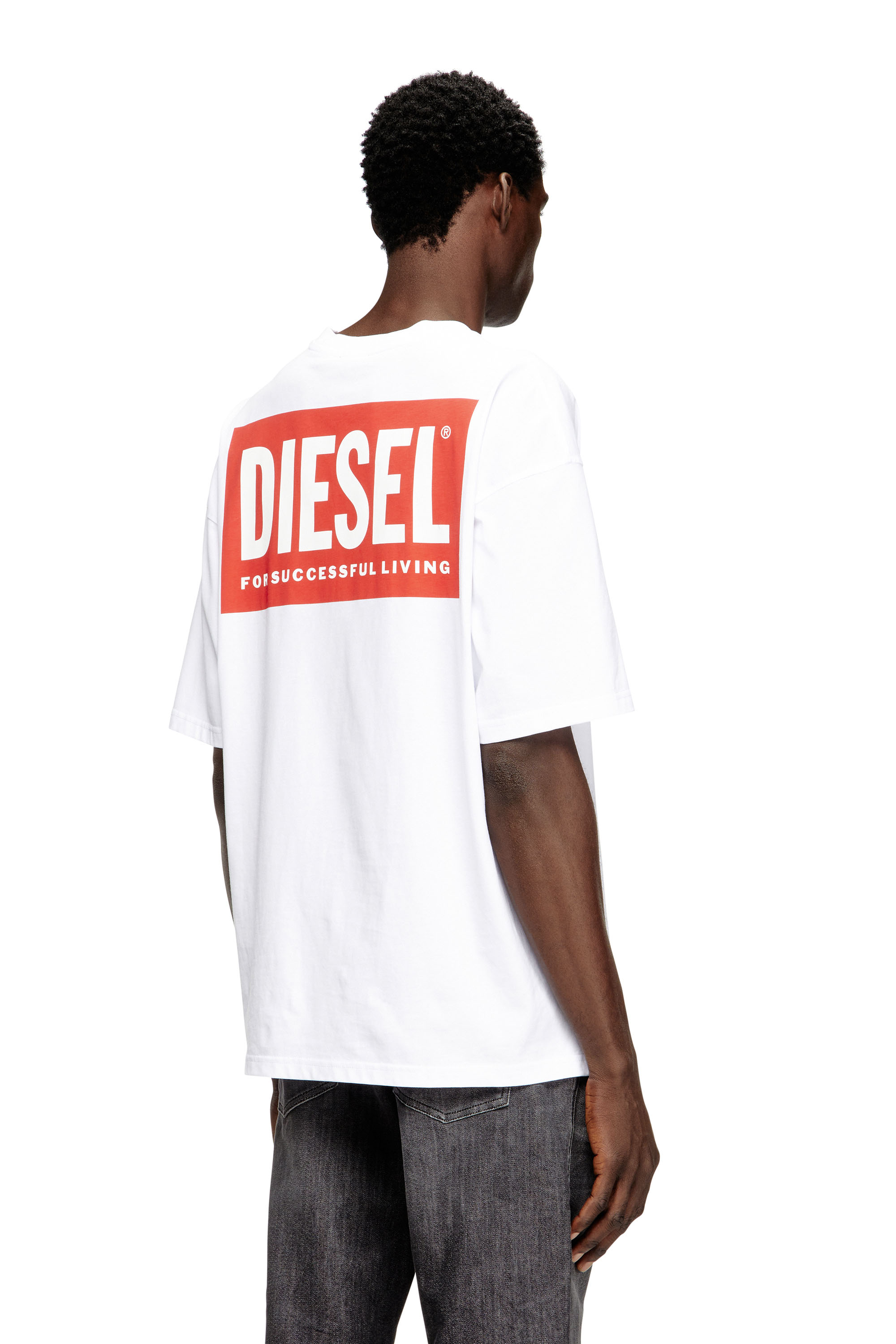 Diesel - T-BOXT-BISK, Herren Baumwoll-T-Shirt mit Diesel-Biscotto-Print in Weiß - 4