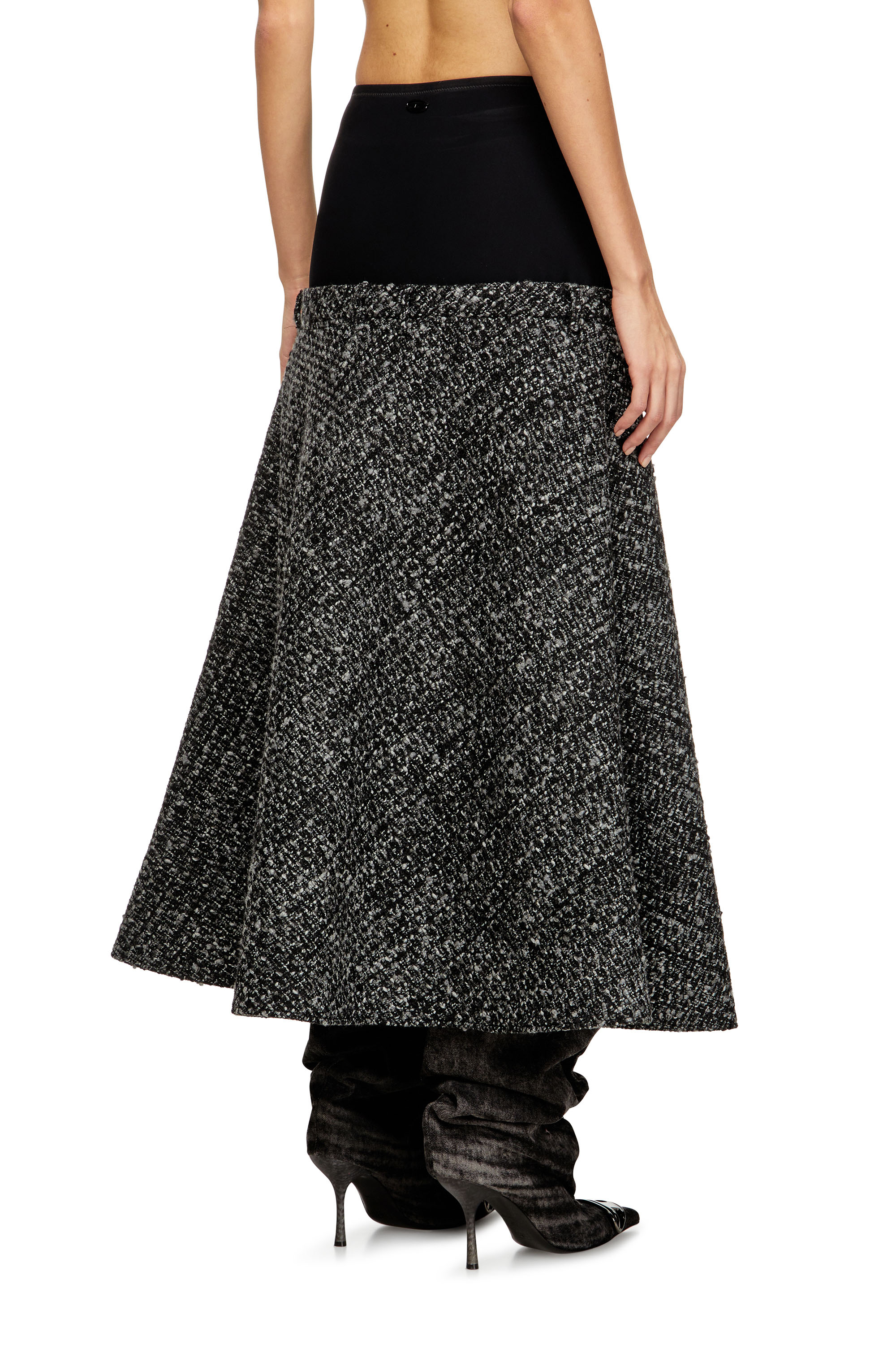 Diesel - O-GRACE, Damen Bouclé-Rock mit Stretch-Bund in Schwarz - 4