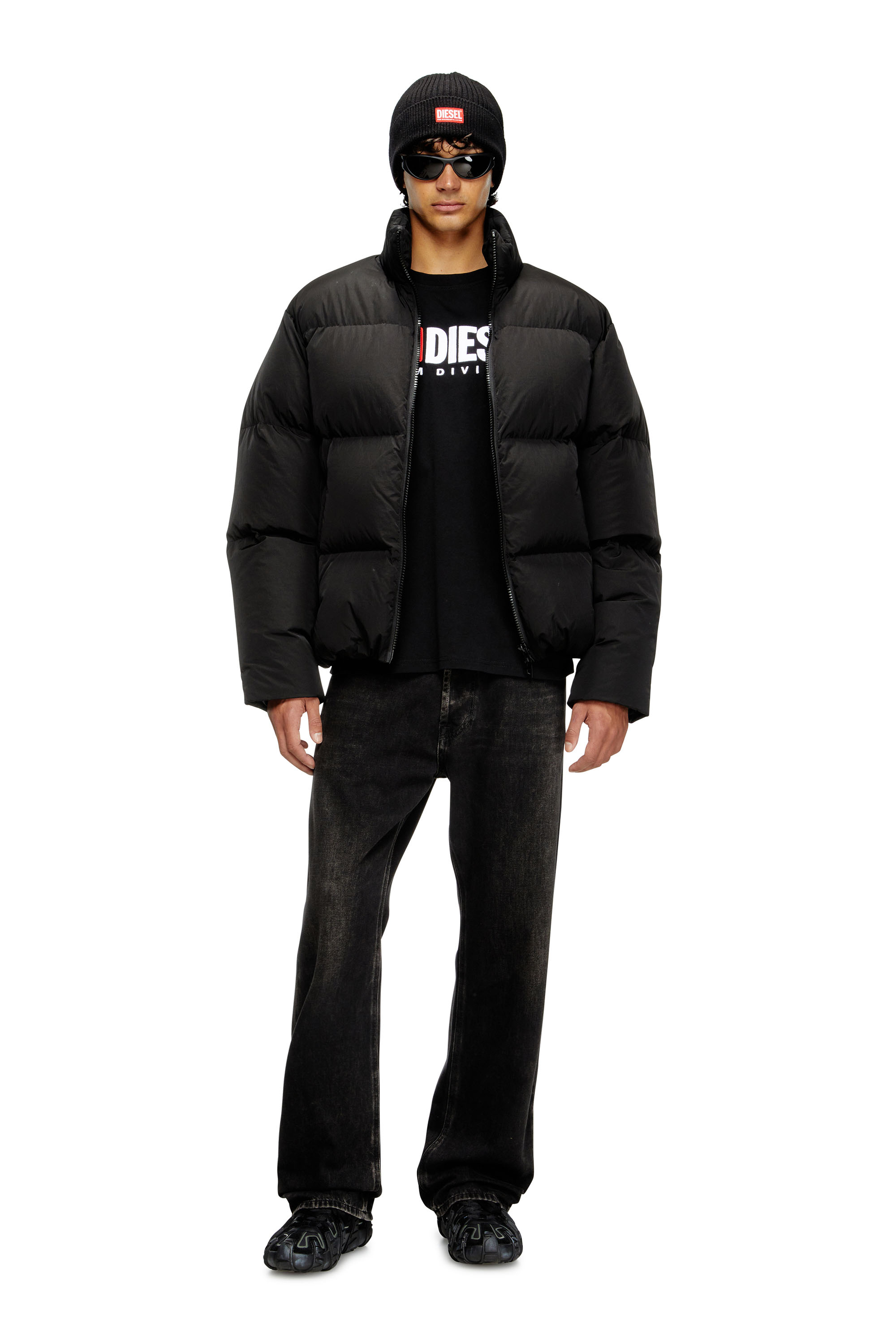 Diesel - T-BOXT-DIV, T-shirt avec empiècement Diesel Homme in Noir - 1