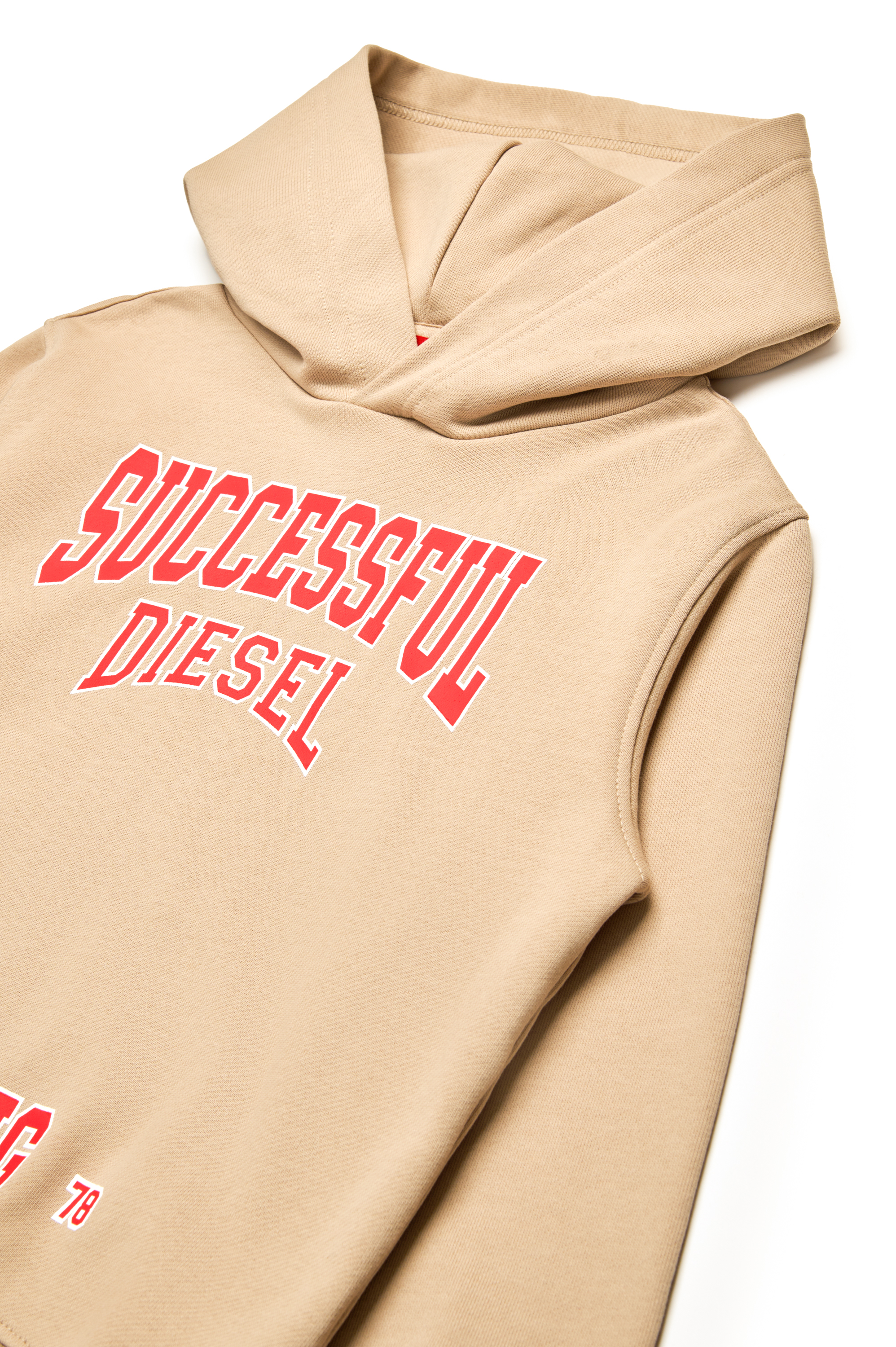 Diesel - SBOXTHOODN7 OVER, Herren Kapuzenpullover mit College-Logo in Hellbraun - 3