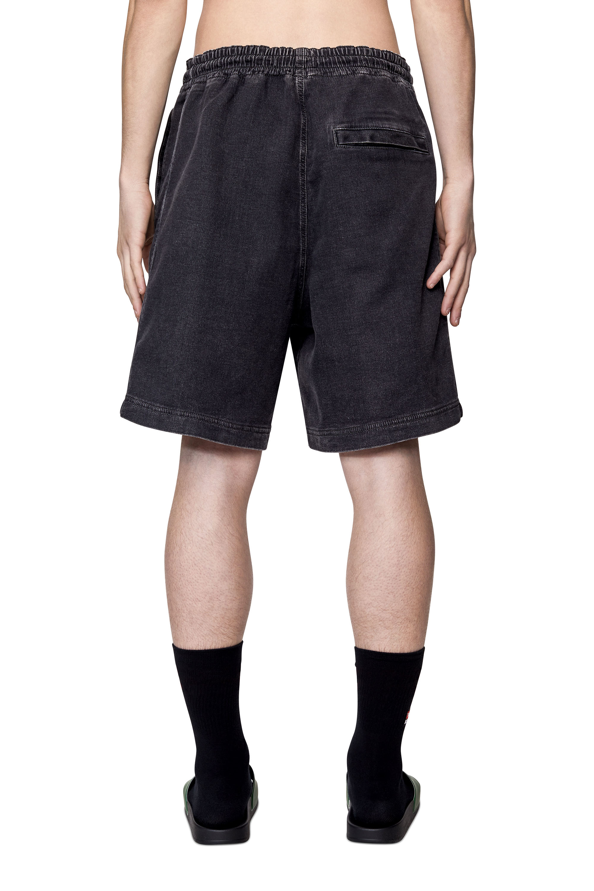 Diesel - D-BOXY TRACK DENIM SHORTS, Noir/Gris foncé - Image 4