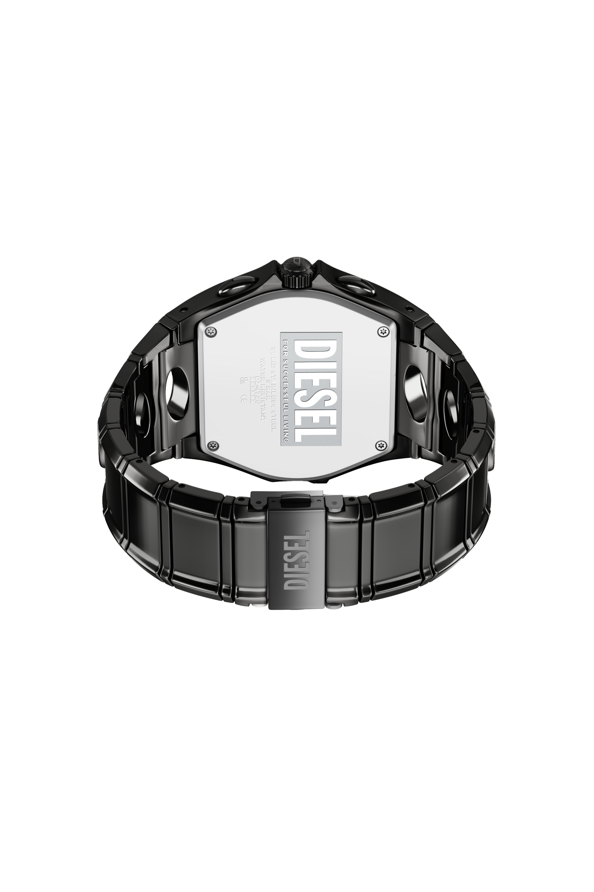 Diesel - DZ4726 WATCH, Herren D-Curve Uhr aus Edelstahl in Gunmetal-Optik in Schwarz - 4