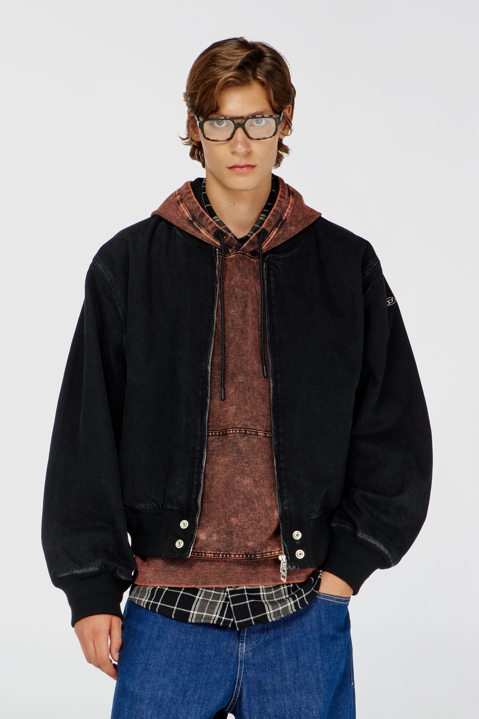 Diesel - D-GUZ, Blouson aviateur en denim Mixte in Noir - 3
