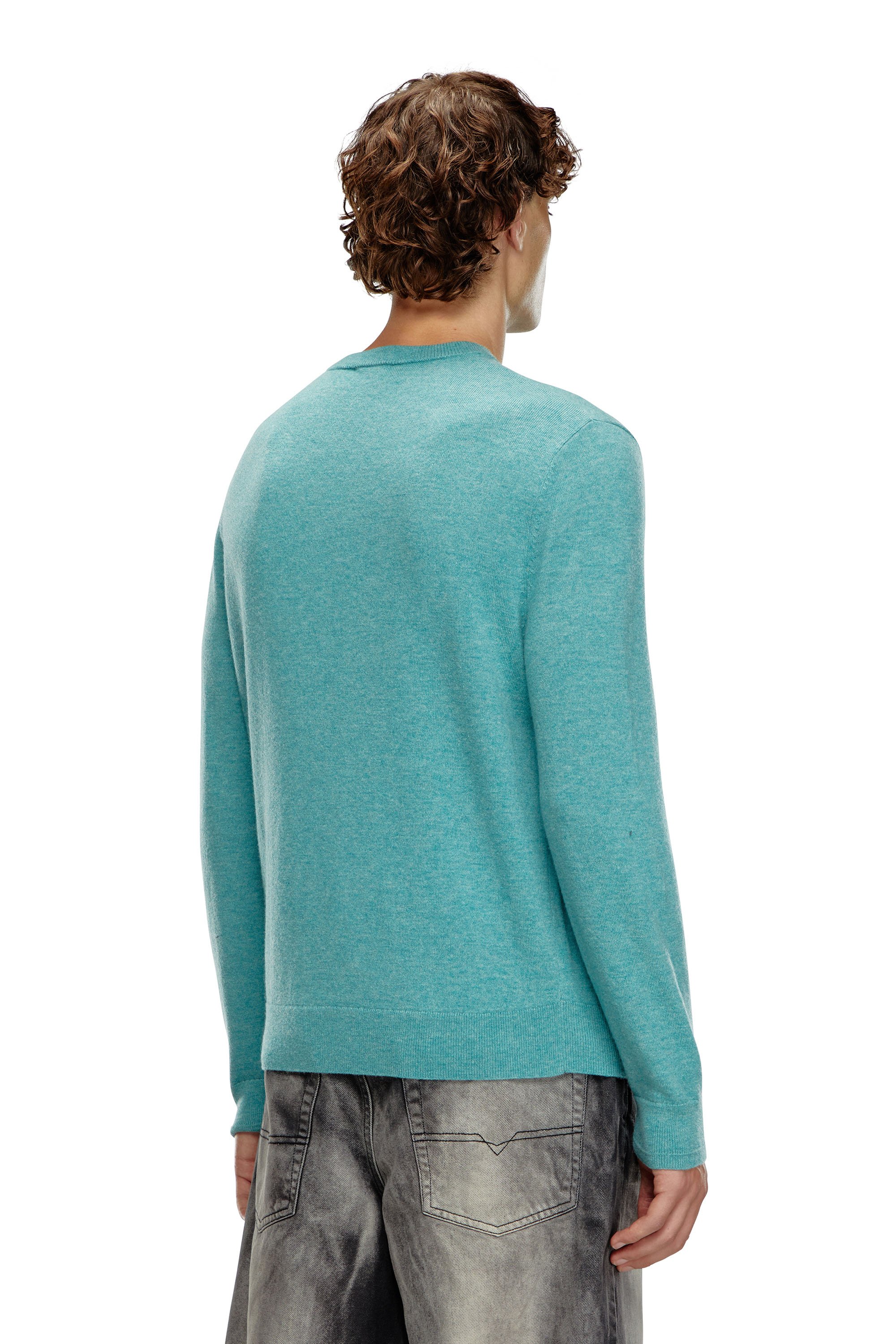 Diesel - K-VIERI, Man Wool and cashmere jumper in Blue - Image 3