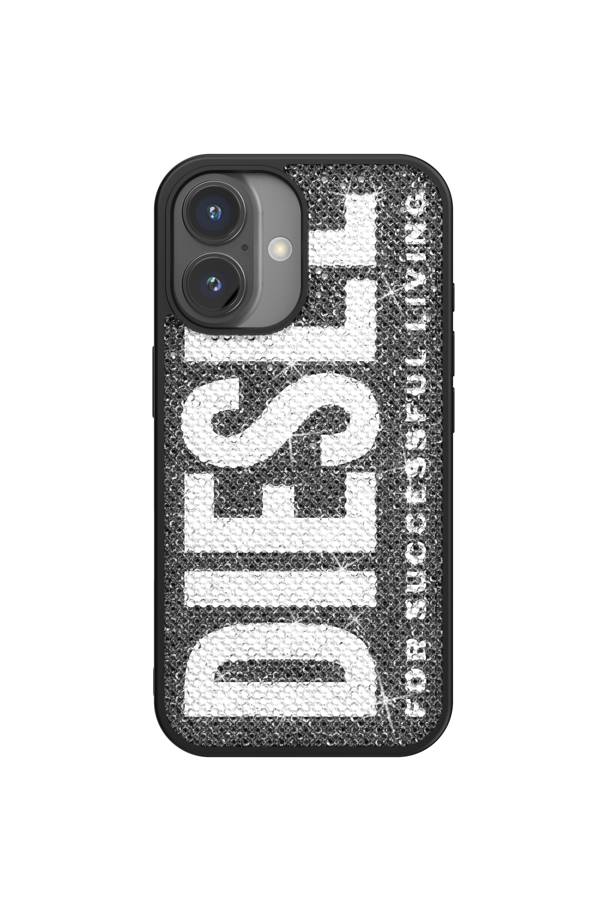 Diesel - 60183 MOULDED CASE, Coque en cristal Swarovski pour l'iP 16 Mixte in Noir - 2