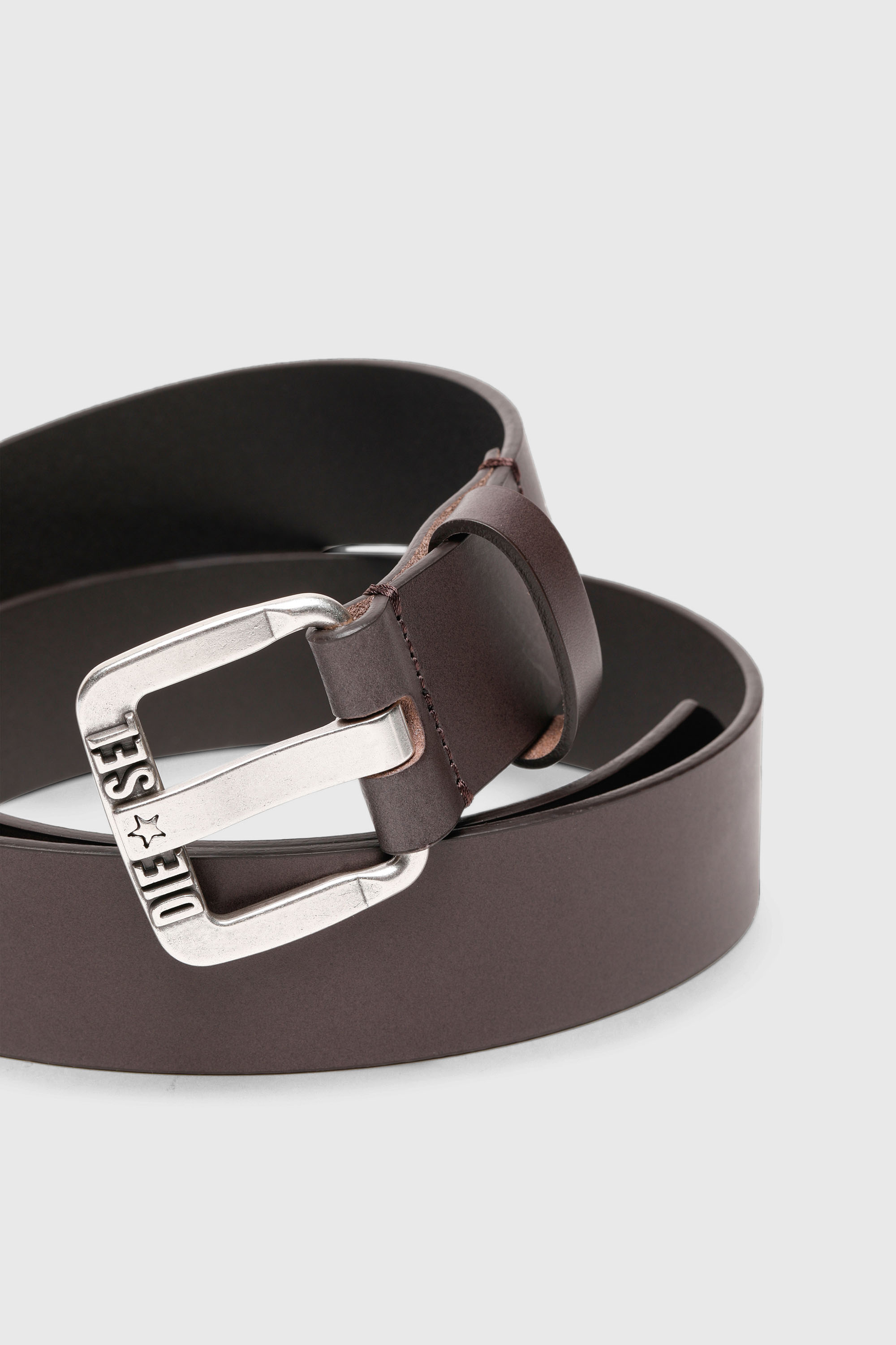 Diesel - B-STAR II, Cintura 3.9 cm in pelle con fibbia in metallo con logo a stella Uomo in Marrone - 2