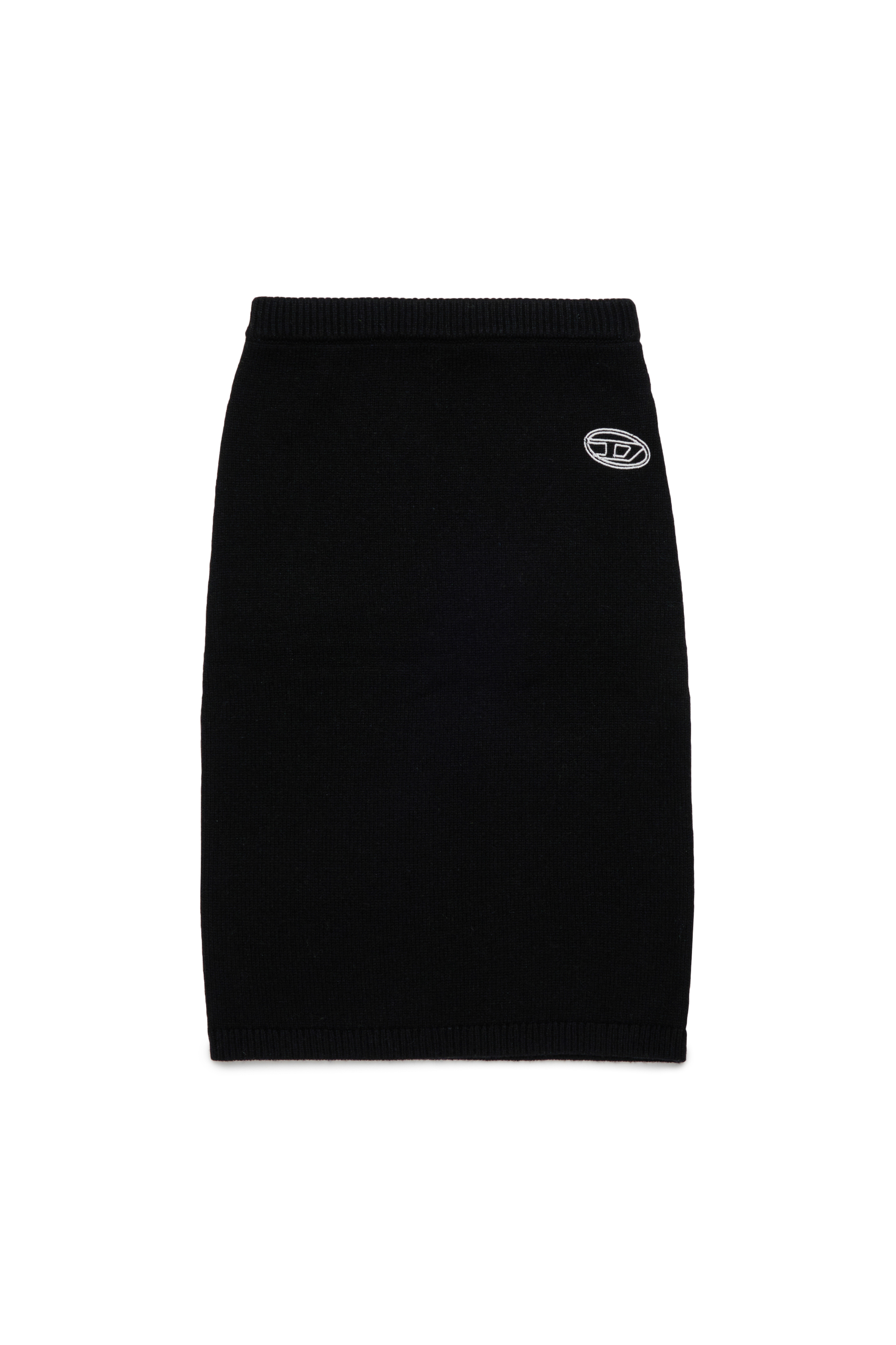 Diesel - GISELLE, Jupe en mélange de laine avec taille élastiquée Femme in Noir - 1