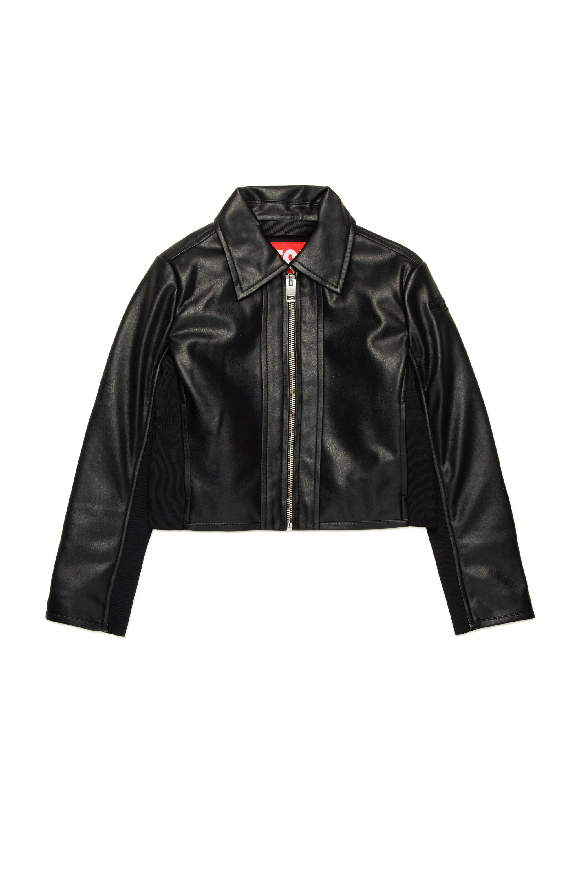 Diesel - JLSASK, Giacca biker con pannelli elasticizzati Donna in Nero - 1