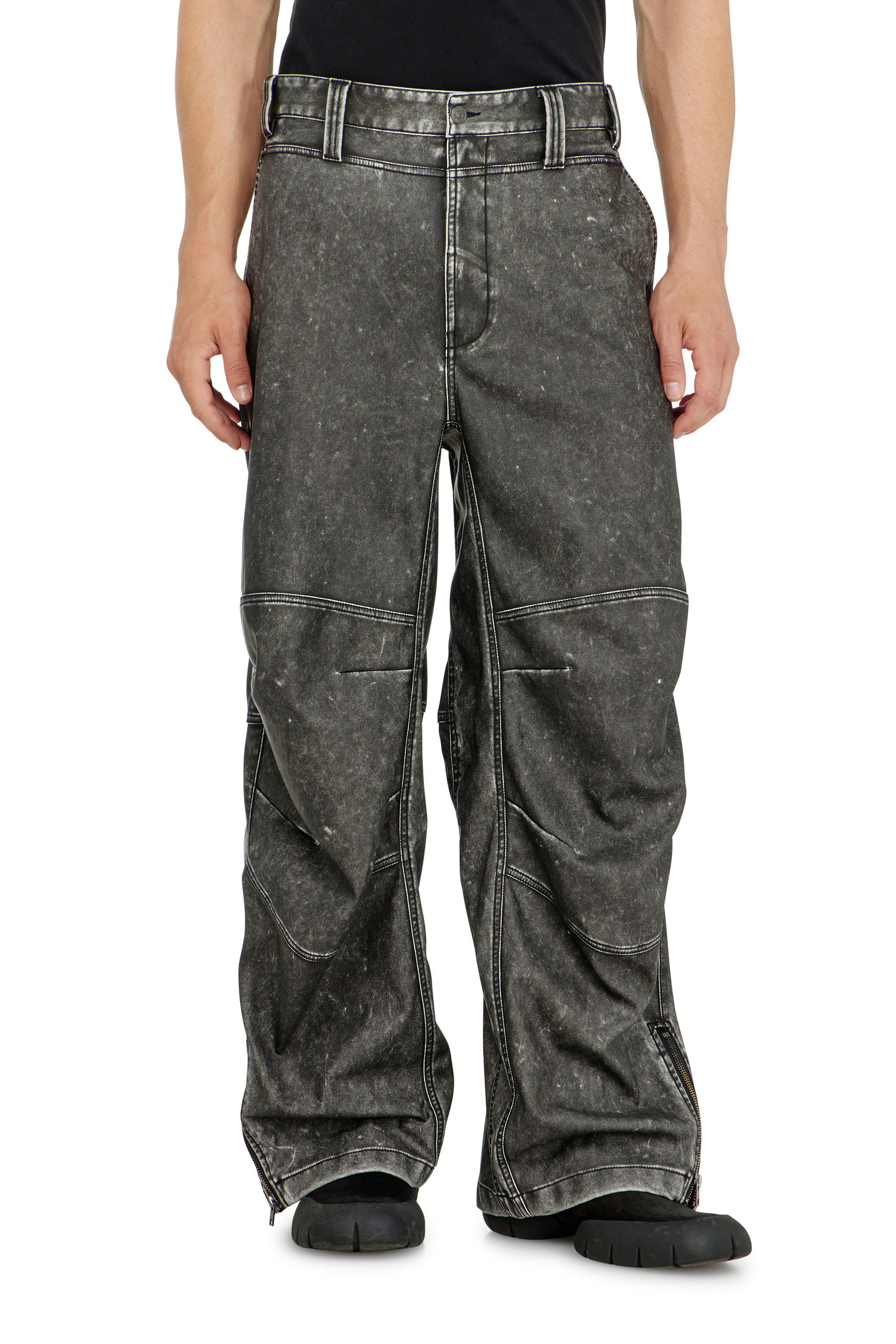 Diesel - P-DELLY-NJCJ, Pantalon en mati&egrave;re contrecoll&eacute;e effet us&eacute; Homme in ToBeDefined - 3
