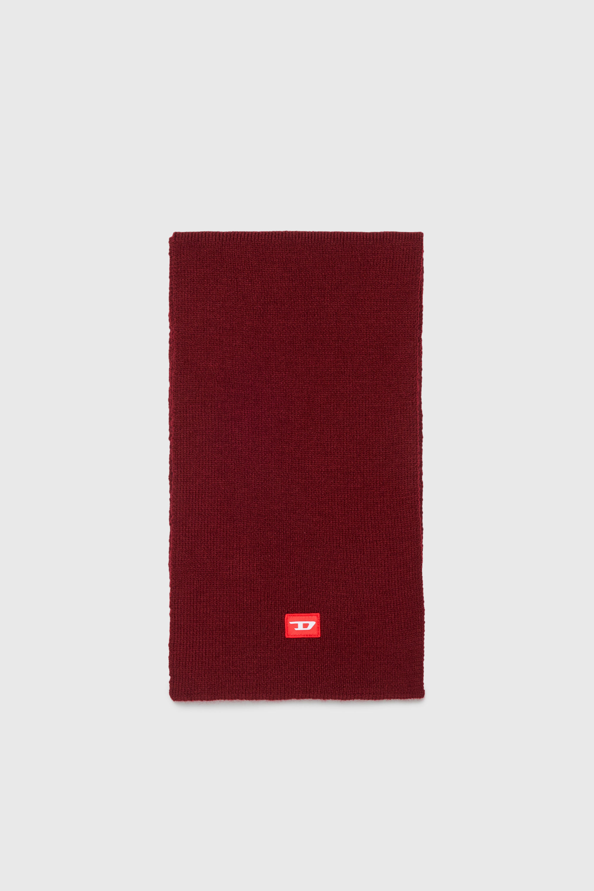 Diesel - RLOT, &Eacute;charpe en m&eacute;lange de laine avec patch logo D Mixte in Rouge - 1