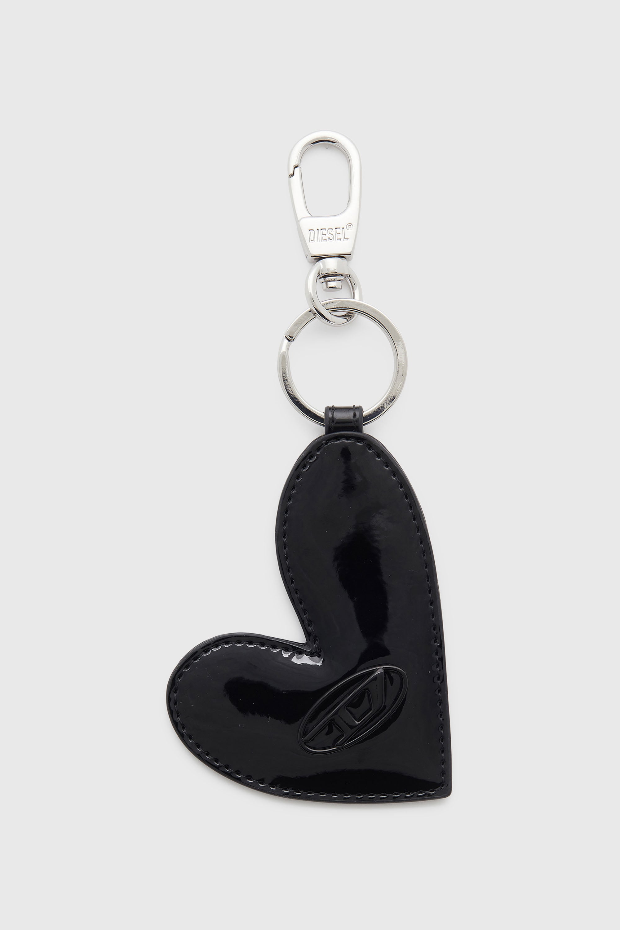 Diesel - PLAY HEART MIRROR, Charm a forma di cuore con finitura lucida Donna in Nero - 1