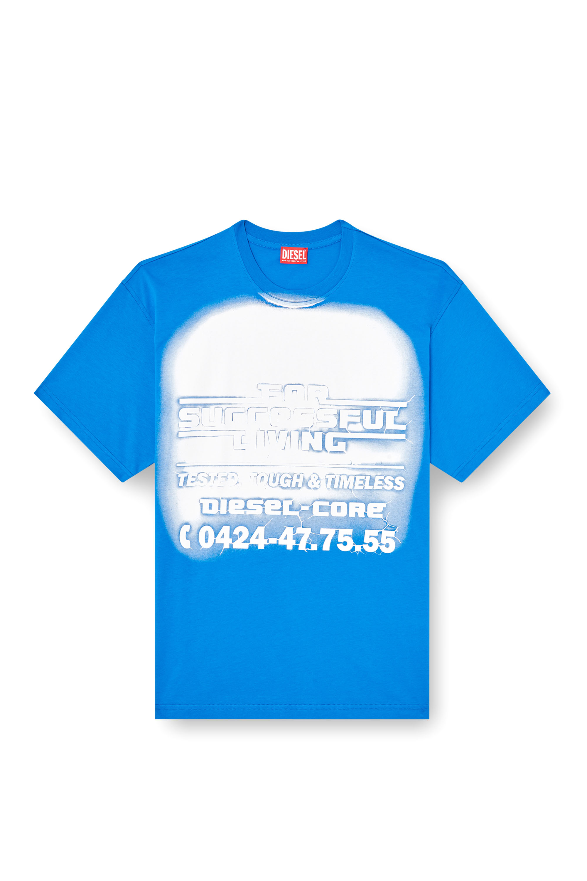 Diesel - T-BOXT-R15, Herren T-Shirt mit Blowout-Logo-Grafik in Blau - 3