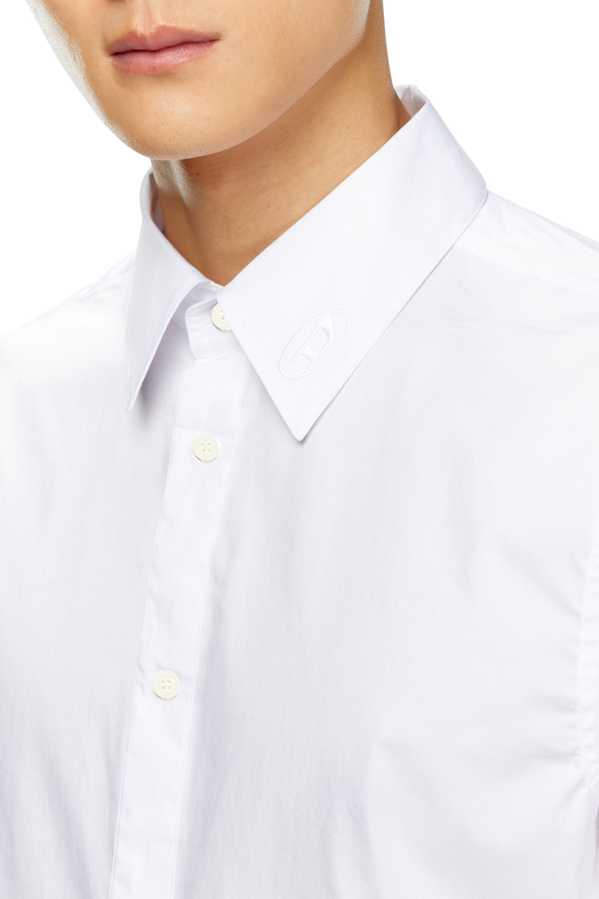 Diesel - S-FITTY-A, Homme Chemise élégante avec col à logo brodé in Blanc - Image 5