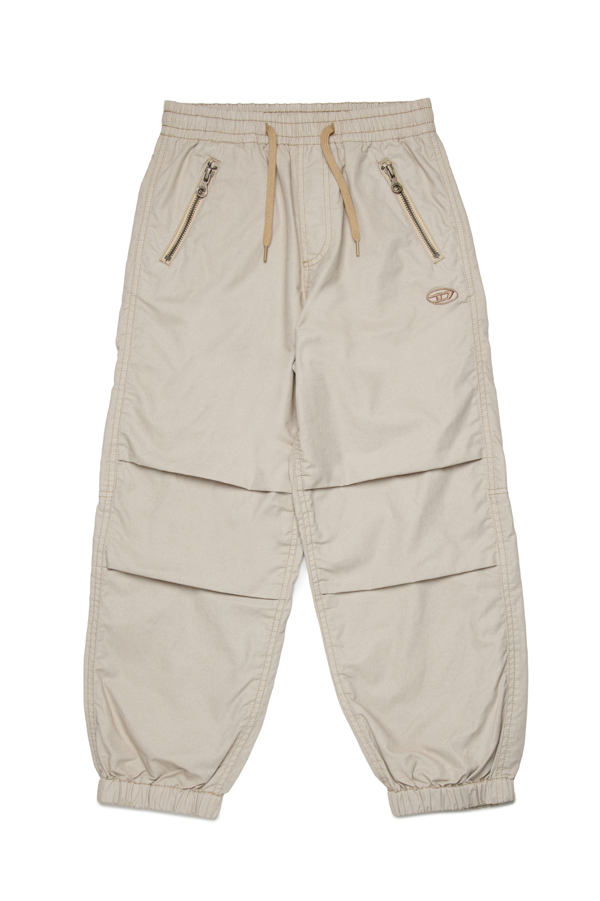 Diesel - PDIAMANDA, Pantalon à cordon de serrage avec broderie Oval D Mixte in Beige - 1