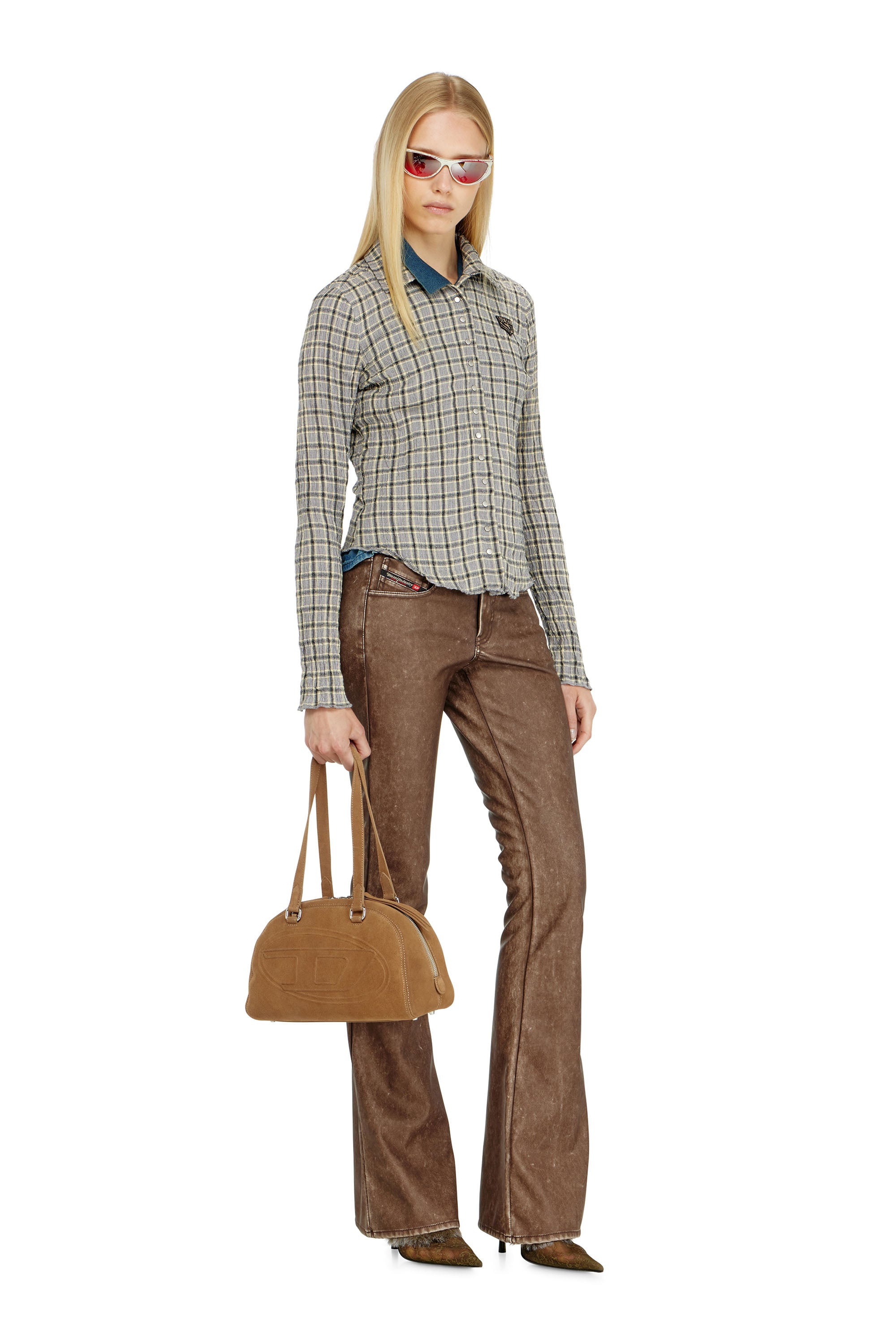 Diesel - C-ARRILON, Camicia a quadri effetto seersucker Donna in ToBeDefined - 2