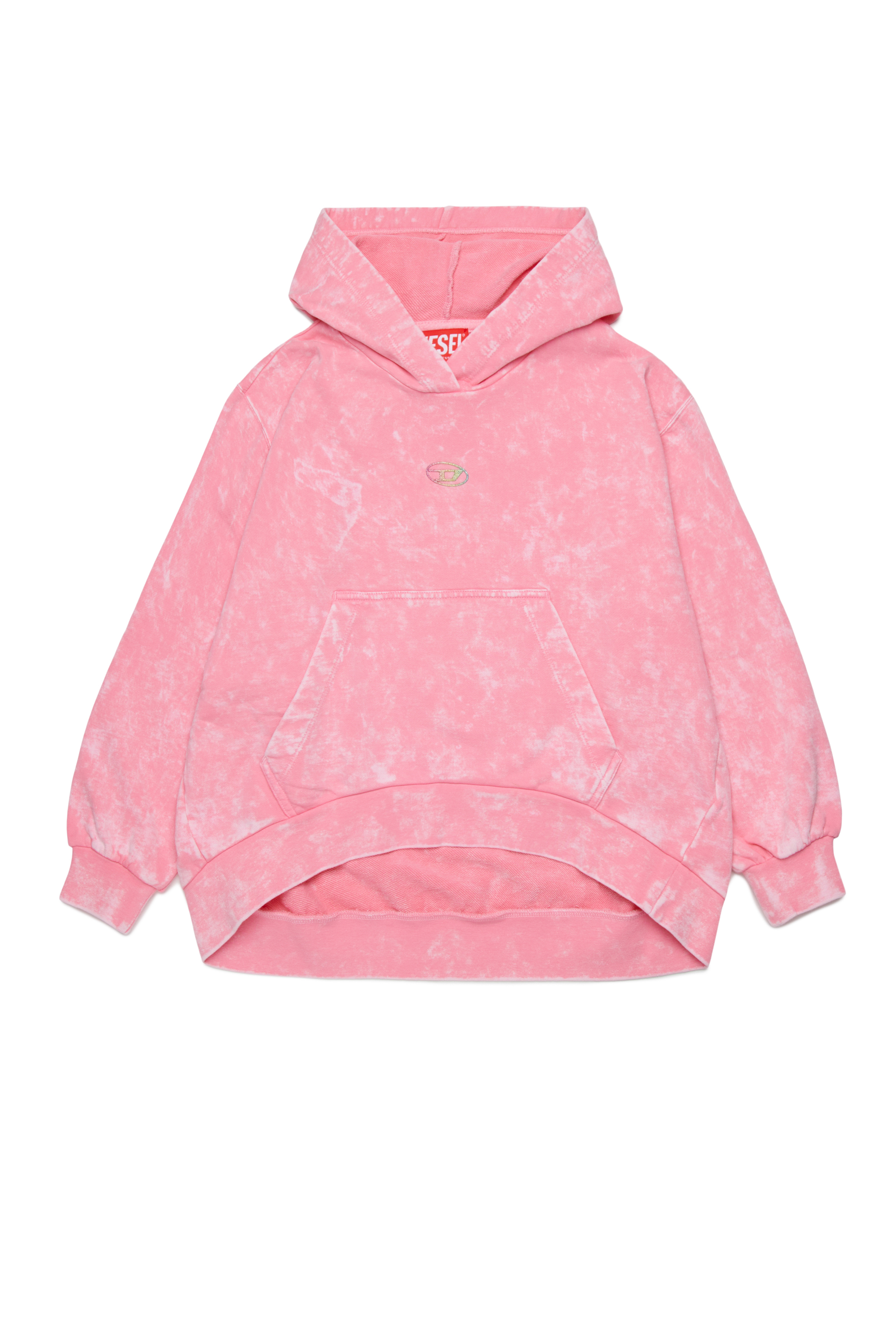 Diesel - SALIA, Sweat &agrave; capuche en coton effet d&eacute;lav&eacute; Femme in Rose - 1