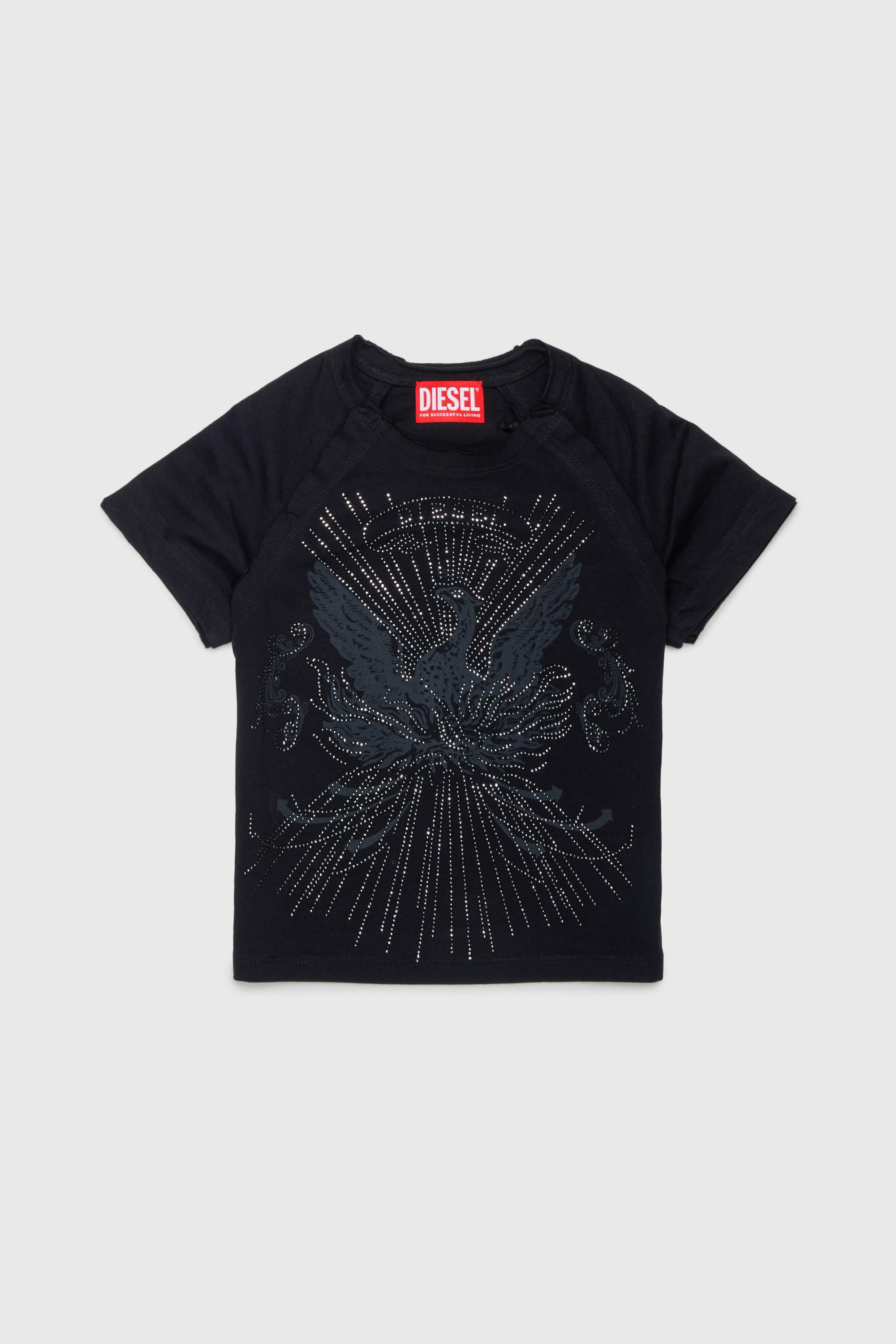 Diesel - TAROWEENA, T-shirt con motivo fenice decorato Donna in Nero - 1