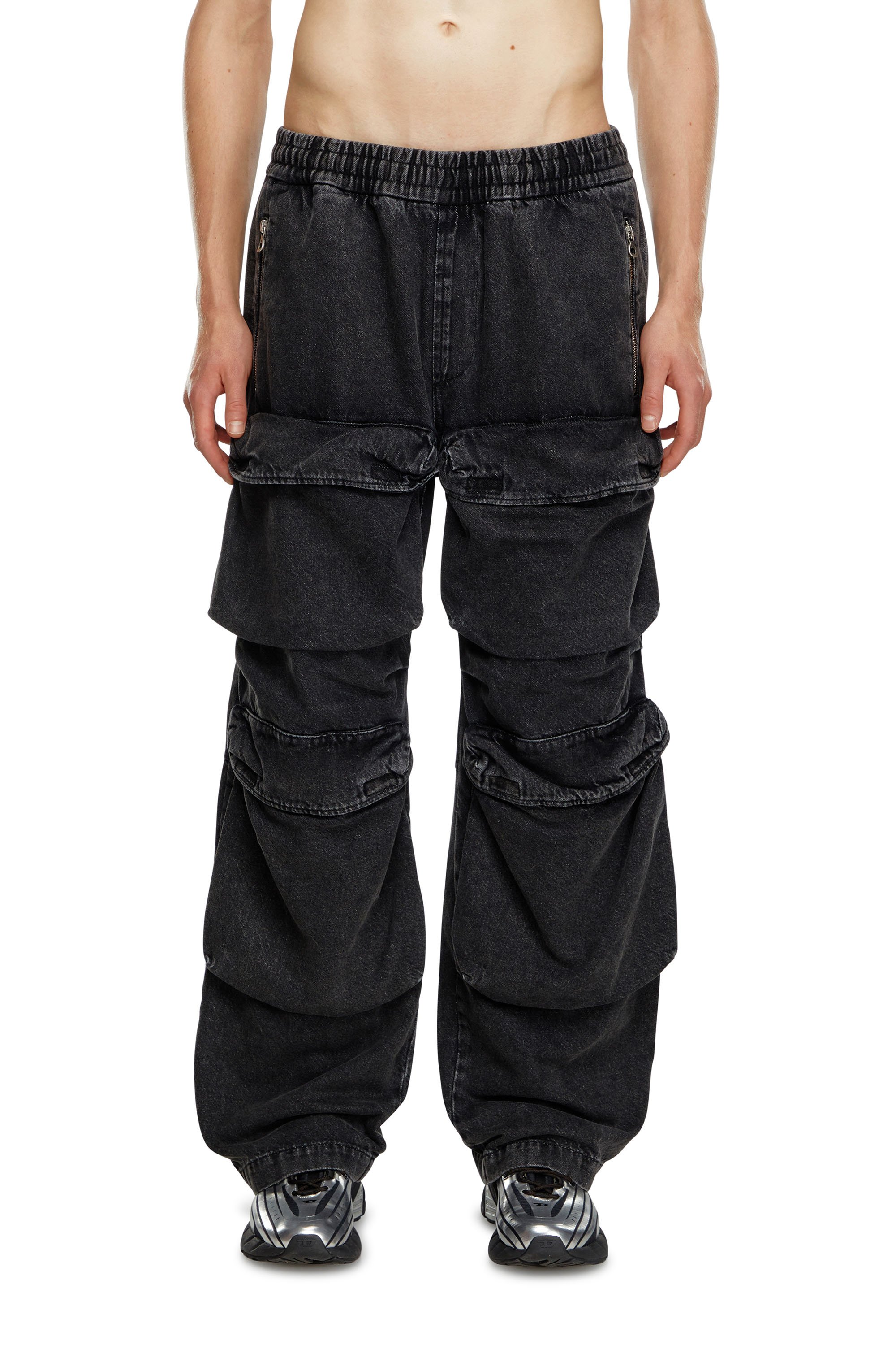 Diesel - Man Straight Jeans D-Baertson 0CBDH, Black/Dark grey - Image 2