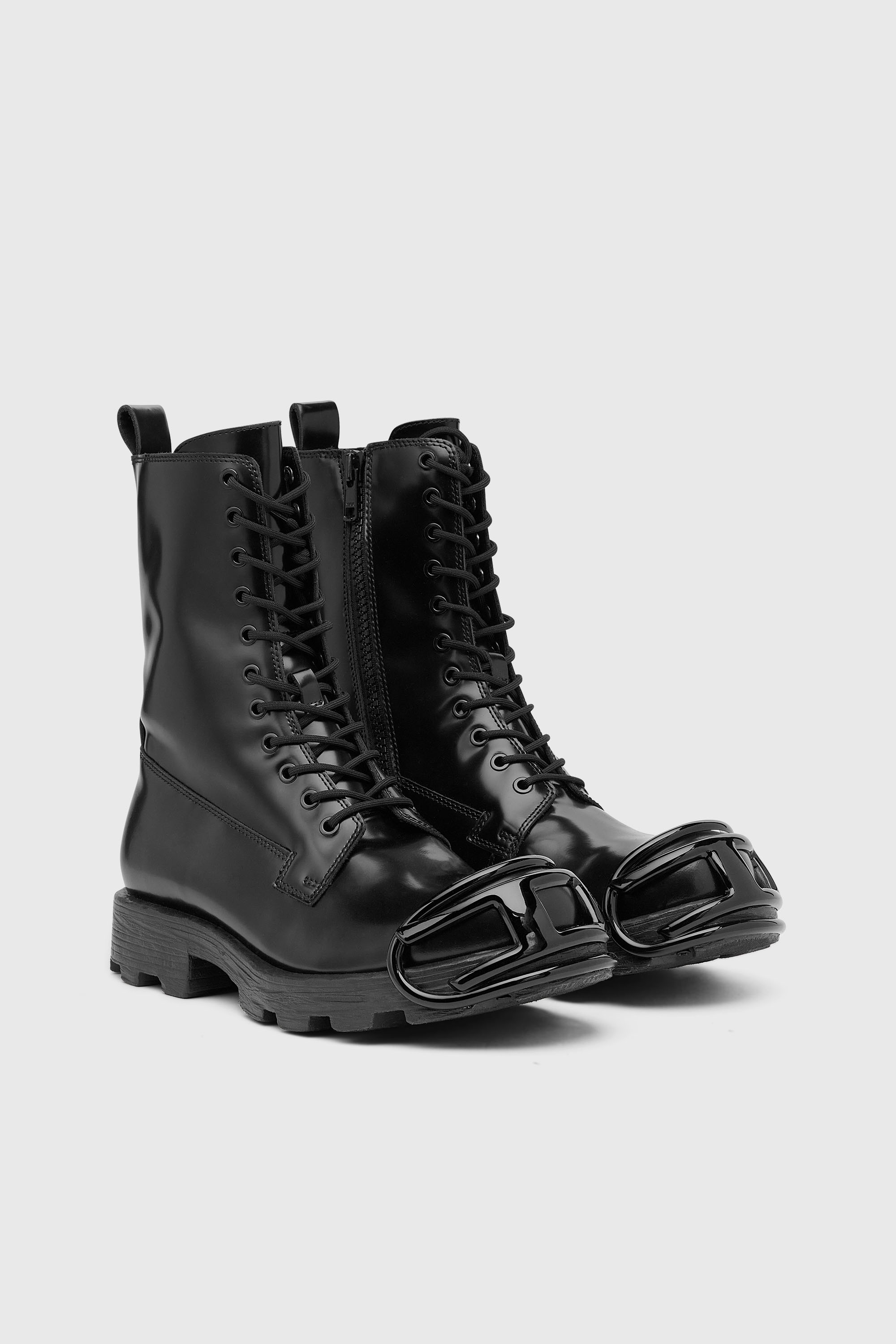 Diesel - D-HAMMER BT D, D-Hammer-Stivali in pelle con puntale oval D Uomo in Nero - 2