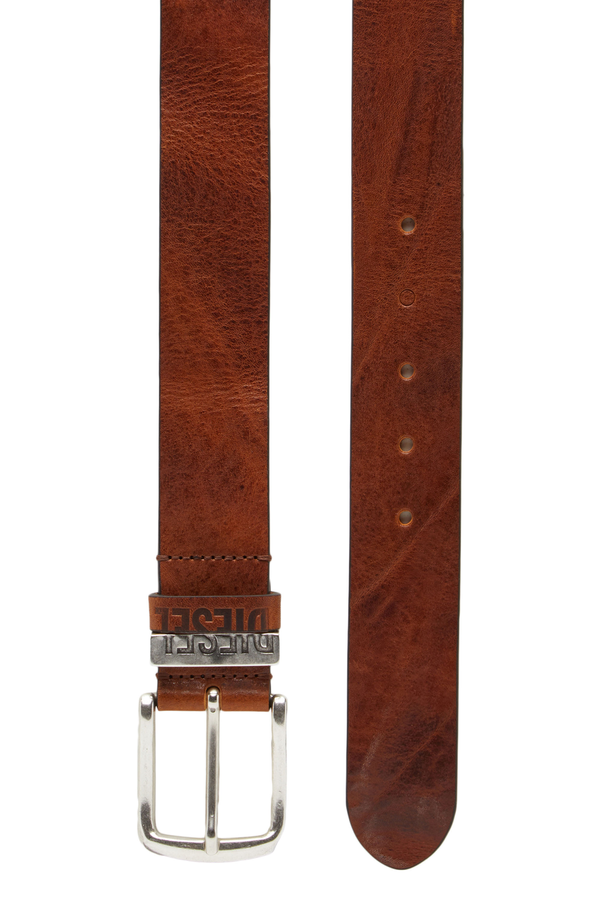 Diesel - B-VISIBLE, Ceinture 3.9 cm avec passants contrastés Homme in Marron - 2