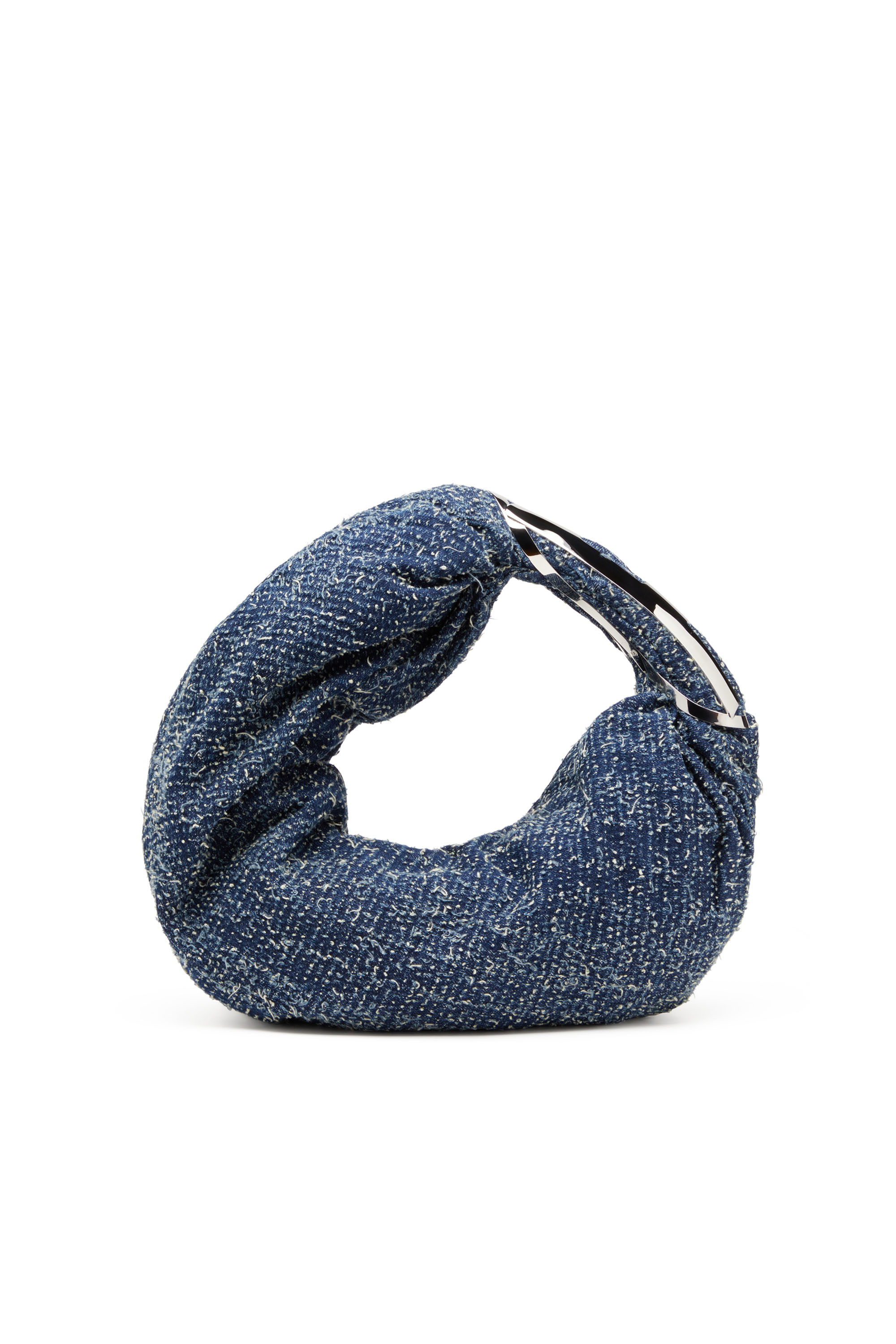 Diesel - GRAB-D HOBO S, Grab-D S-Sac hobo en denim boucl&eacute; Femme in Bleu - 3