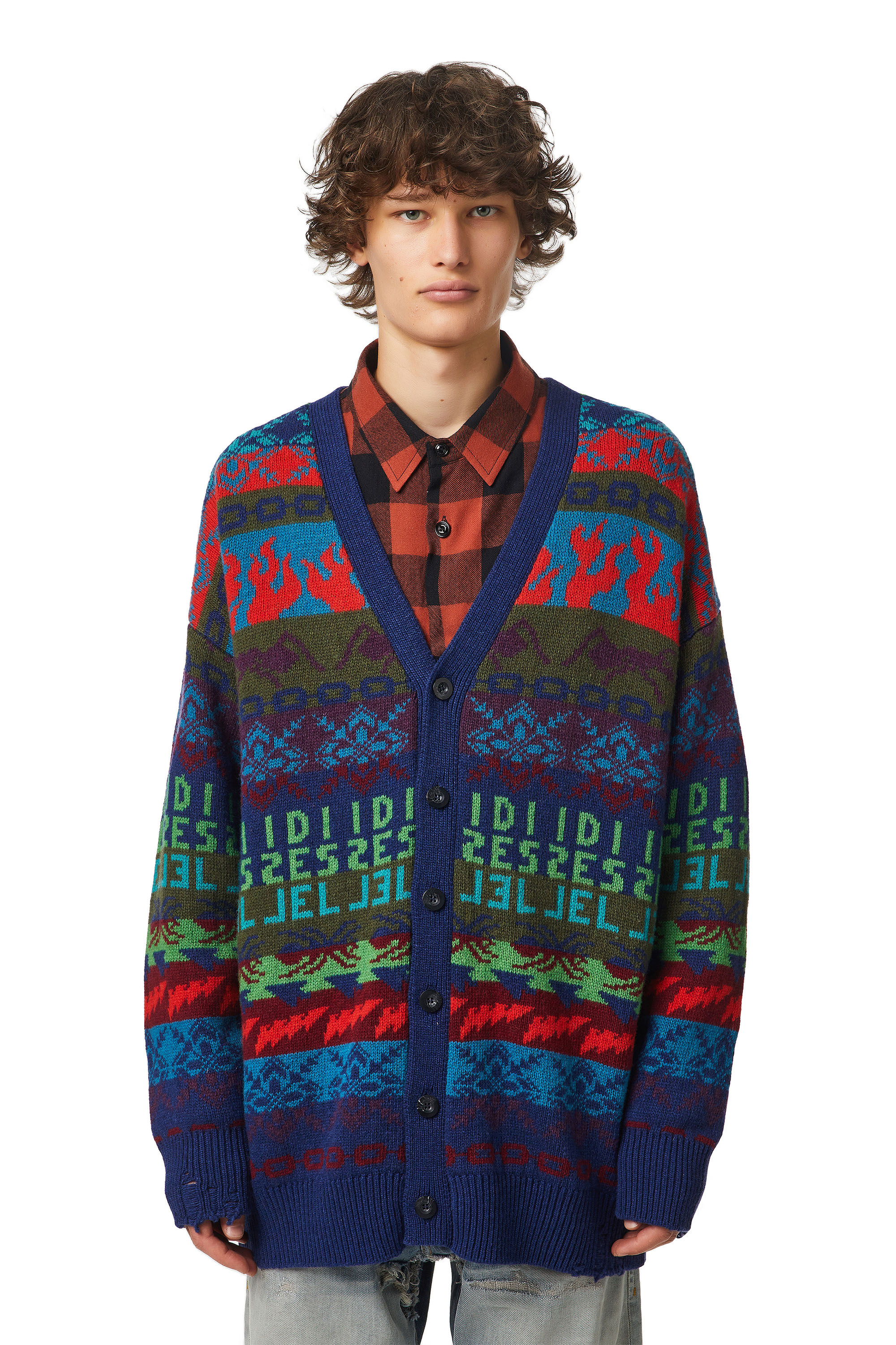 K-HENDERSON, Vert/Bleu - Pull Maille