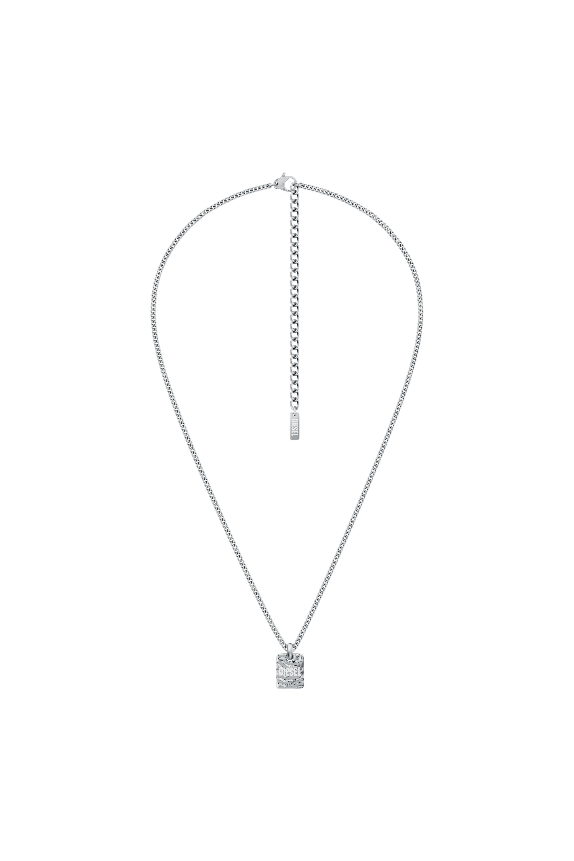 Diesel - DX1734040, Collana con pendente in acciaio inox Unisex in Argento - 1