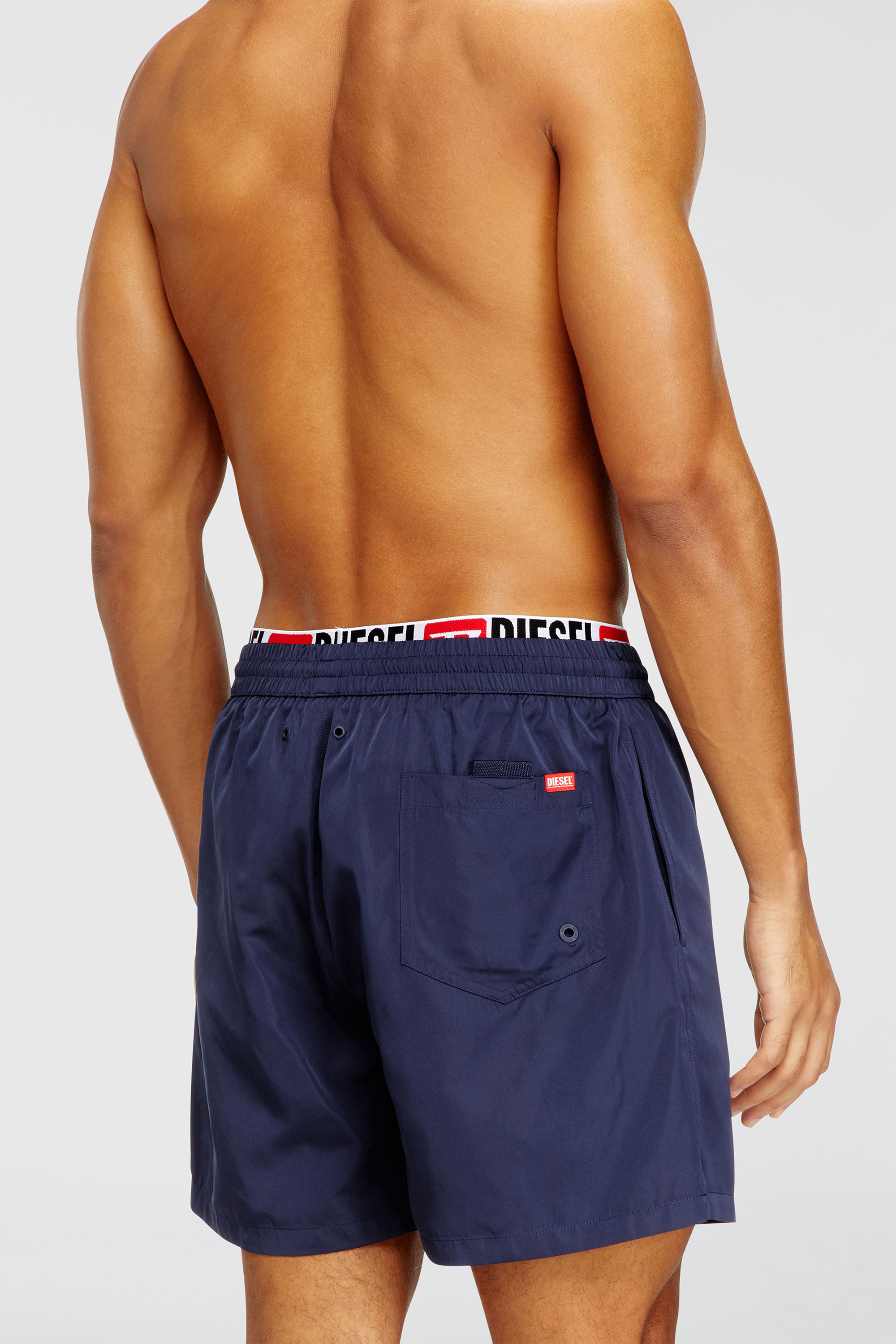 Diesel - VISPER-41-D-CORE, Costume da bagno corto con stampa logo Uomo in Blu - 3