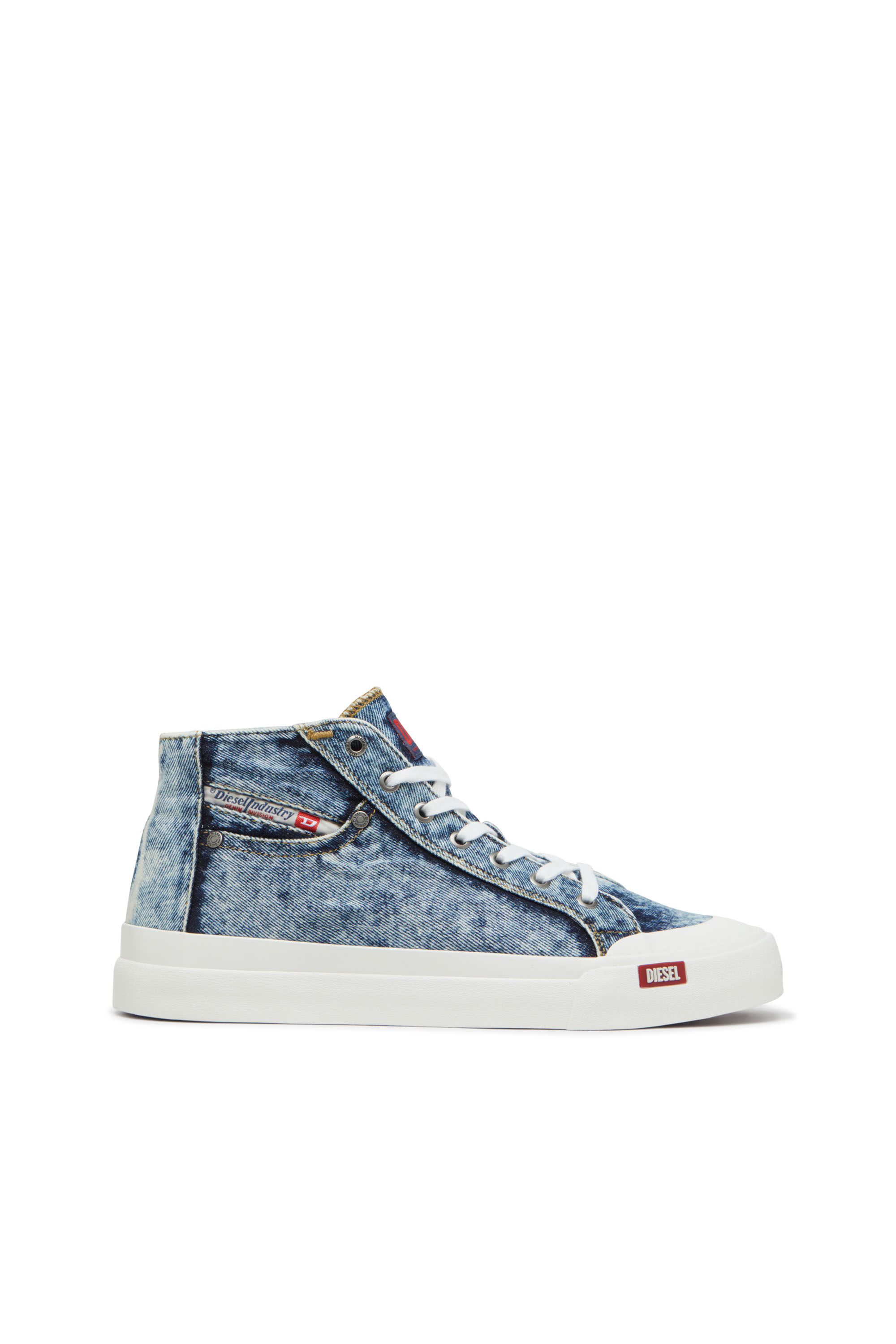 Diesel - S-ATHOS NMD MID, S-Athos-Sneaker high-top in denim con taschino Uomo in Blu - 1