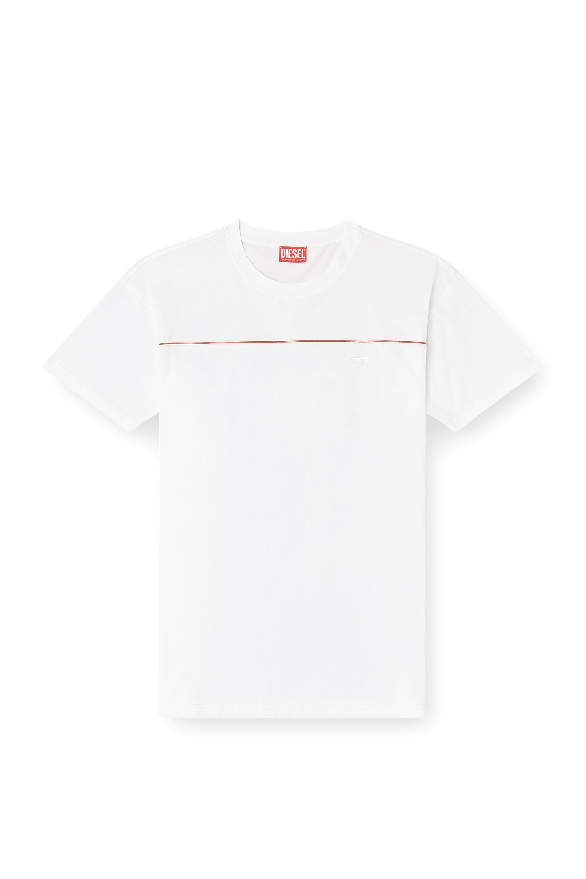 Diesel - T-NORM-PIPING, T-shirt con profili a contrasto Uomo in Bianco - 3