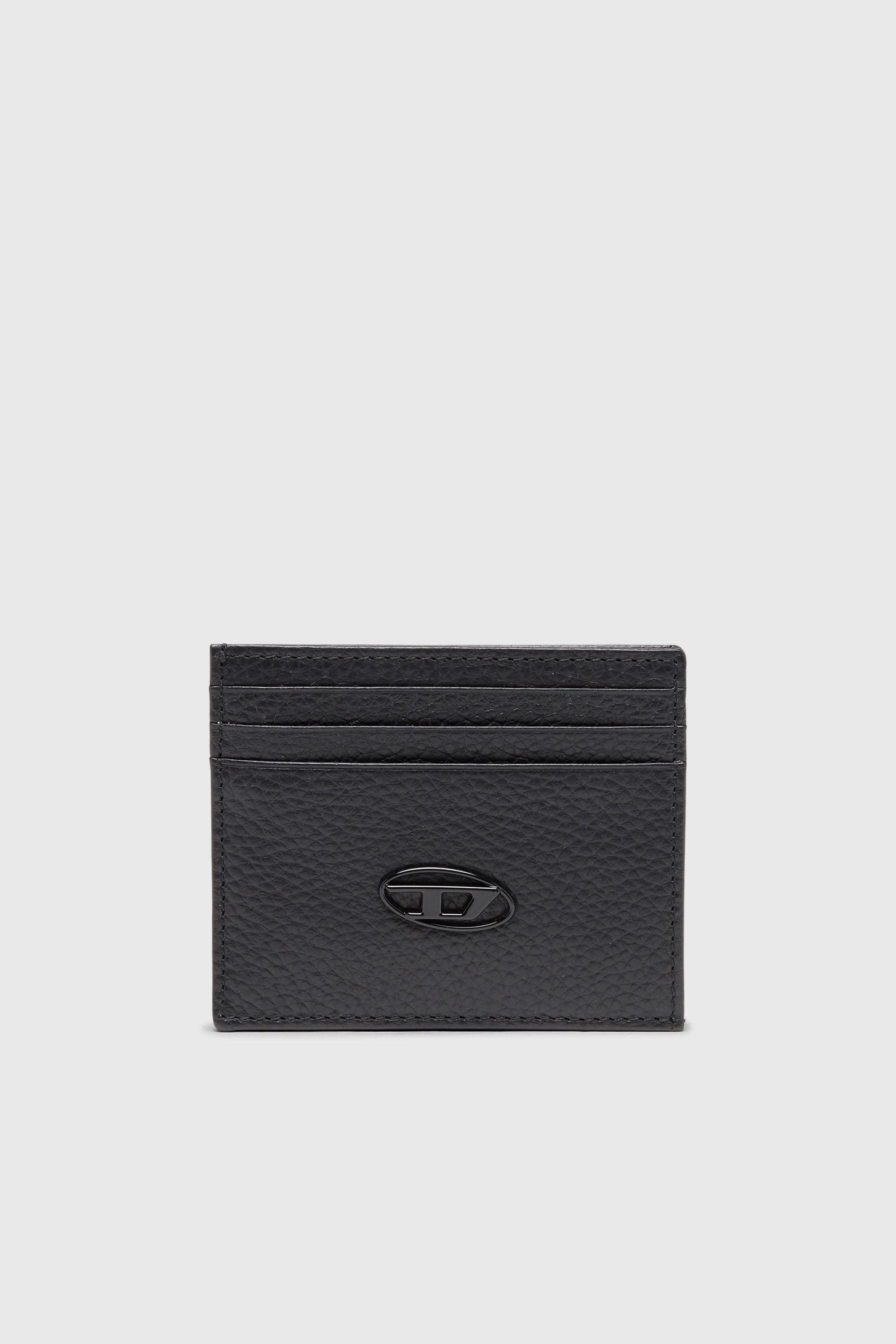 Diesel - CARD CASE, Porte-cartes en cuir grain&eacute; Homme in Noir - 1