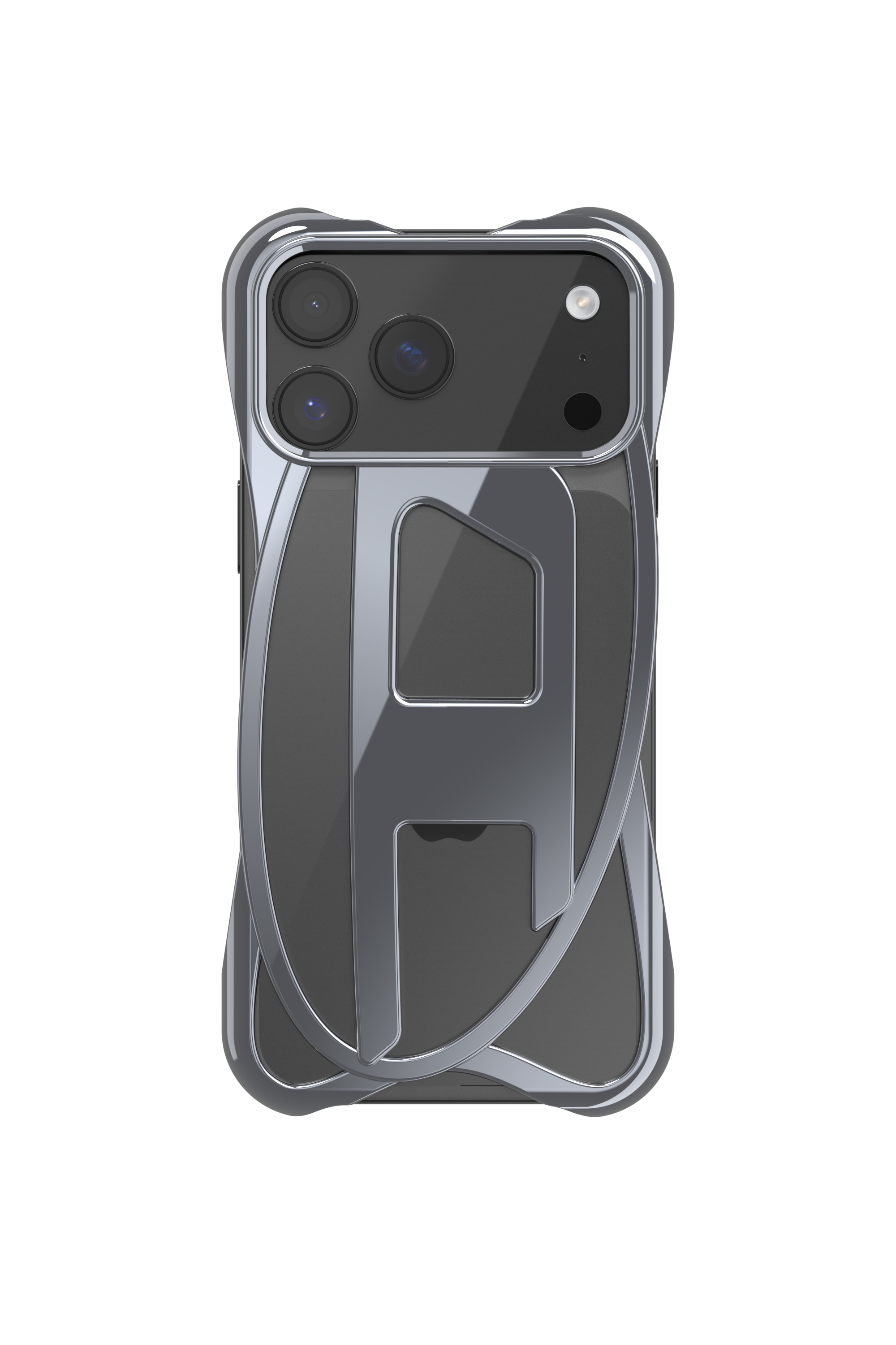 Diesel - 60446  D FRAME CASE, Unisex Caged D Glänzende Hülle für iPhone 17 Pro Max in Dunkelgrau - 2