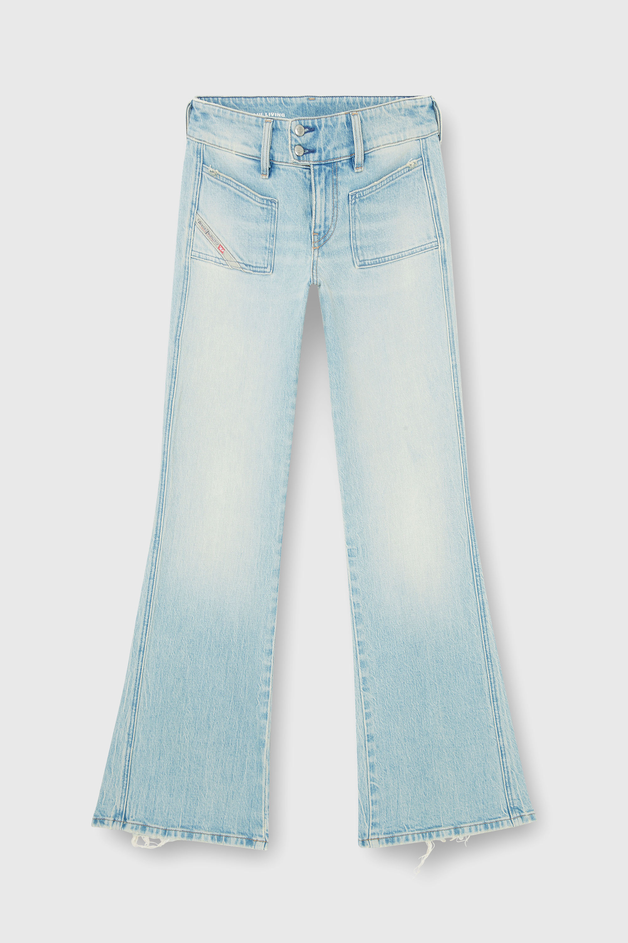 Diesel - Bootcut Jeans D-Hush 0KBBX Femme, Bleu Clair - Image 2