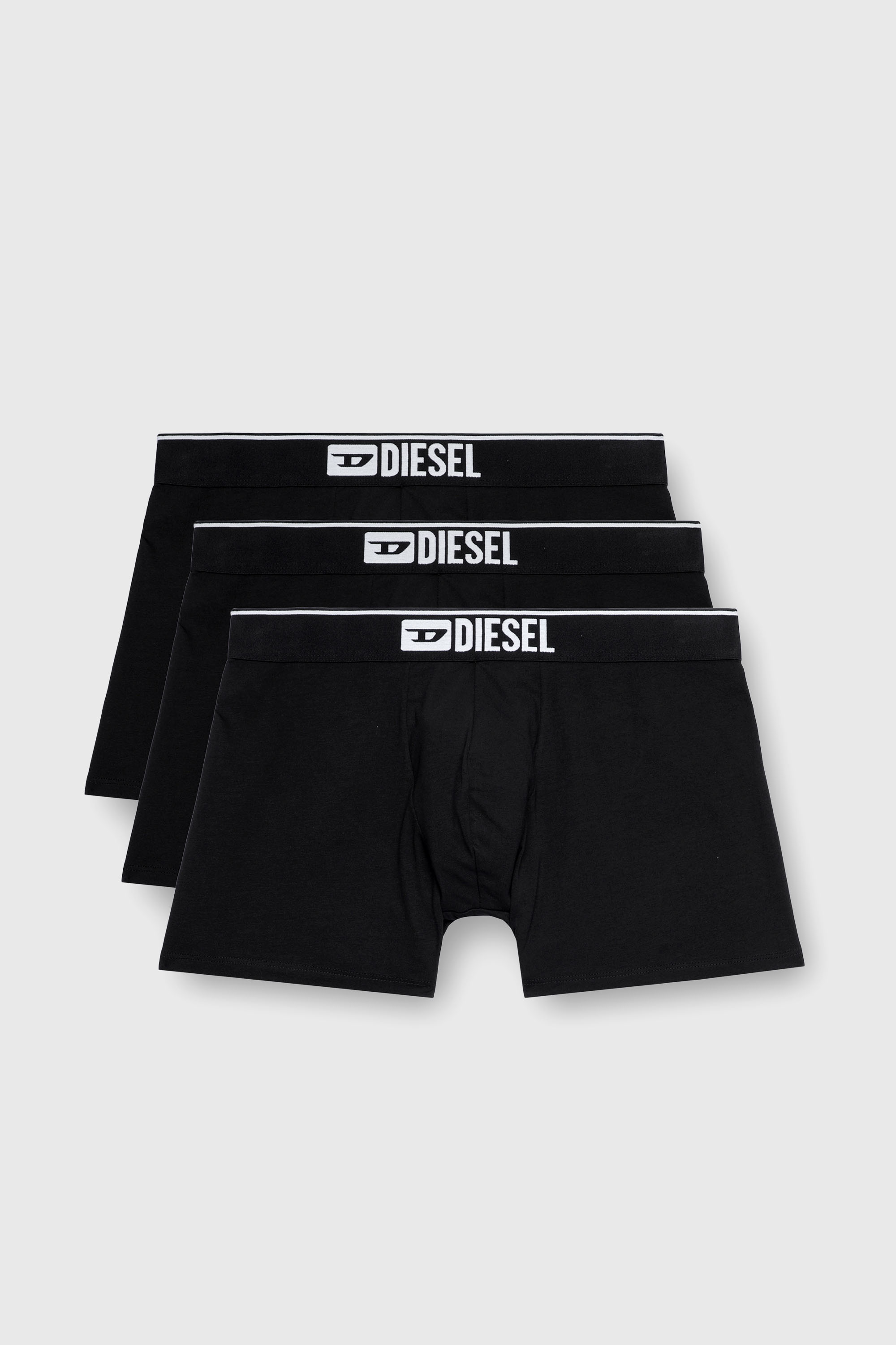 Diesel - UMBX-SEBASTIANTHREEPAC, Lot de trois boxers longs couleur unie Homme in Noir - 2