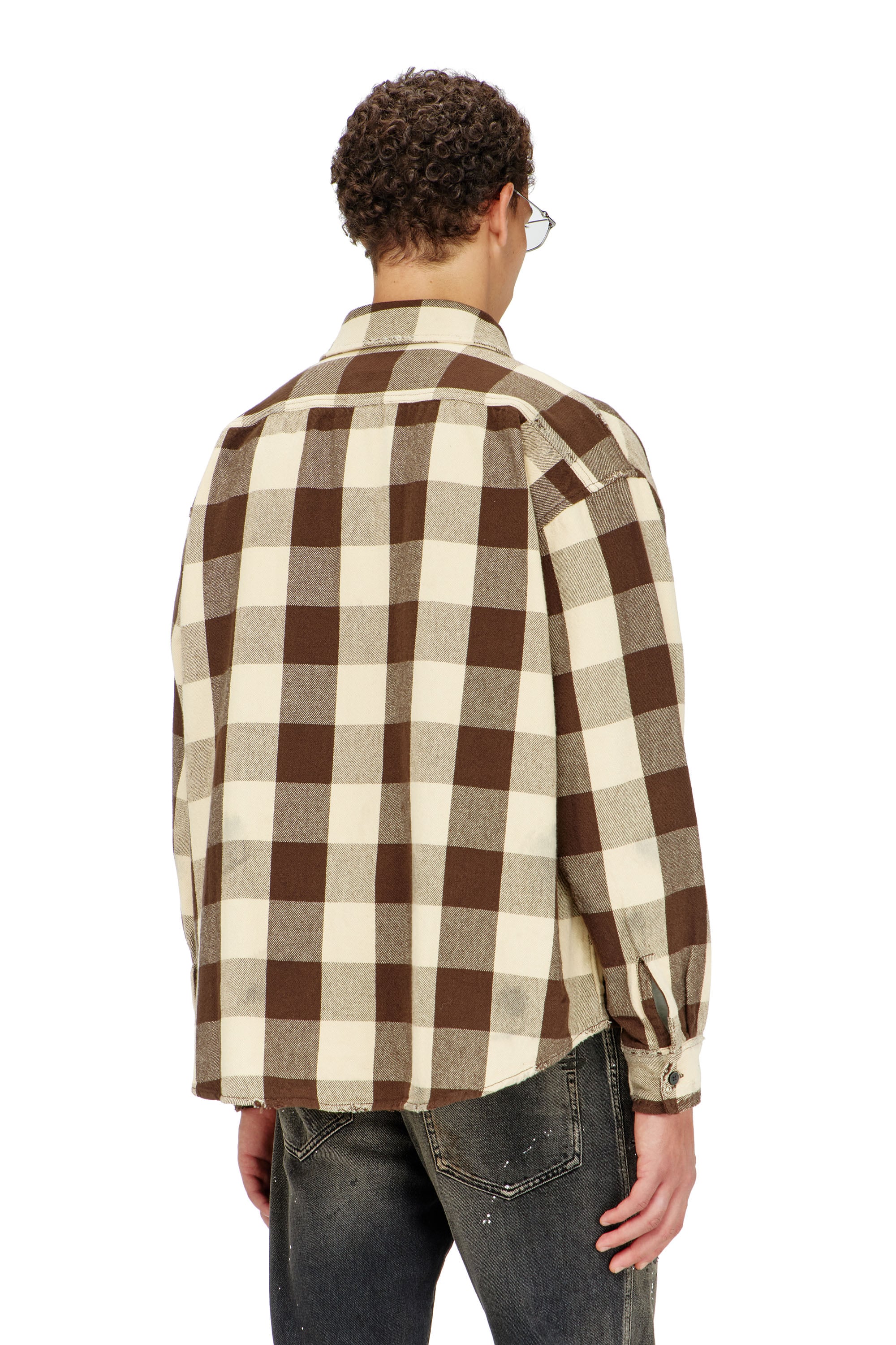 Diesel - S-DRUM, Camicia in flanella a quadri effetto distressed Uomo in ToBeDefined - 4