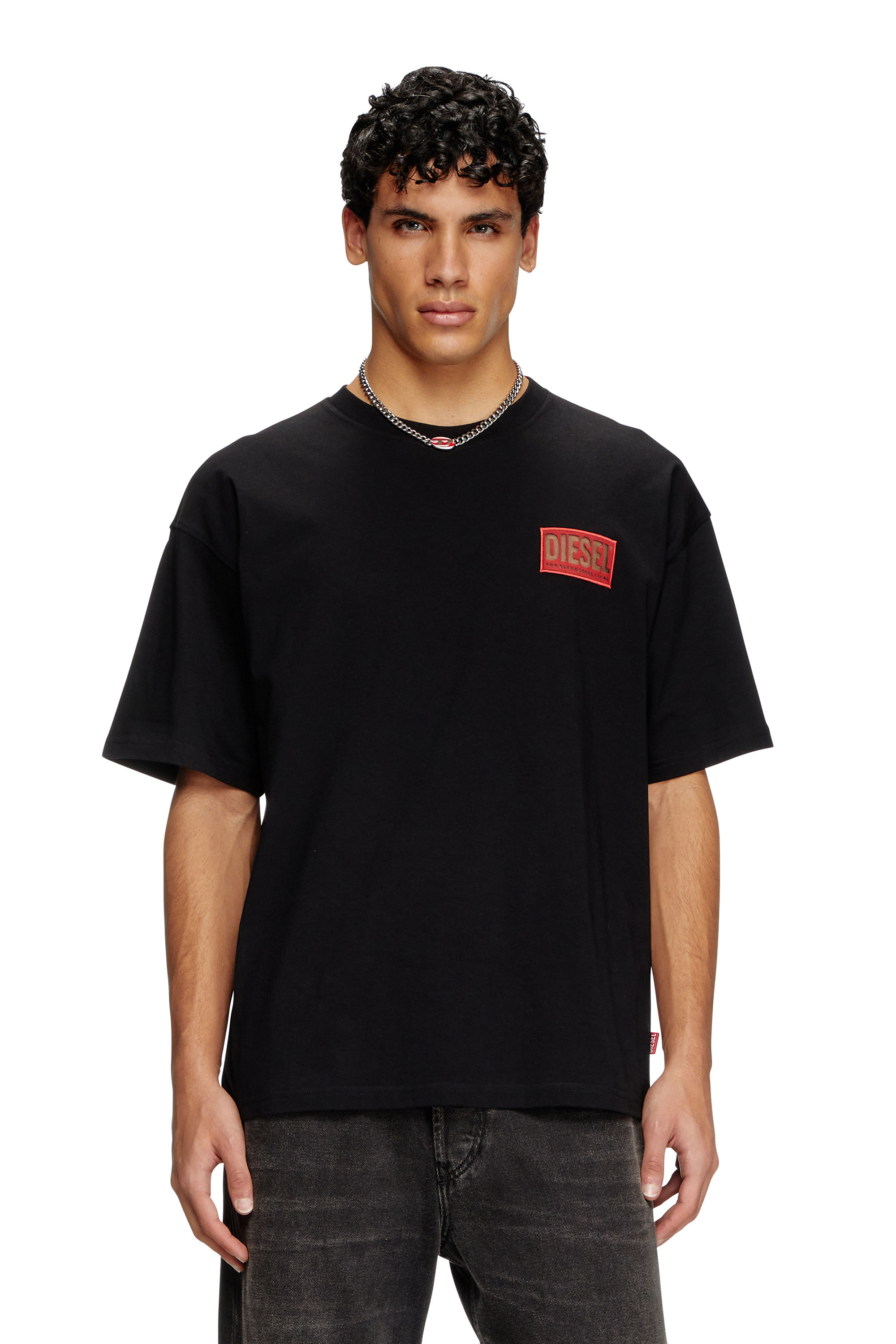Diesel - T-BOXT-R31, T-shirt avec empiècement à logo Homme in Noir - 3