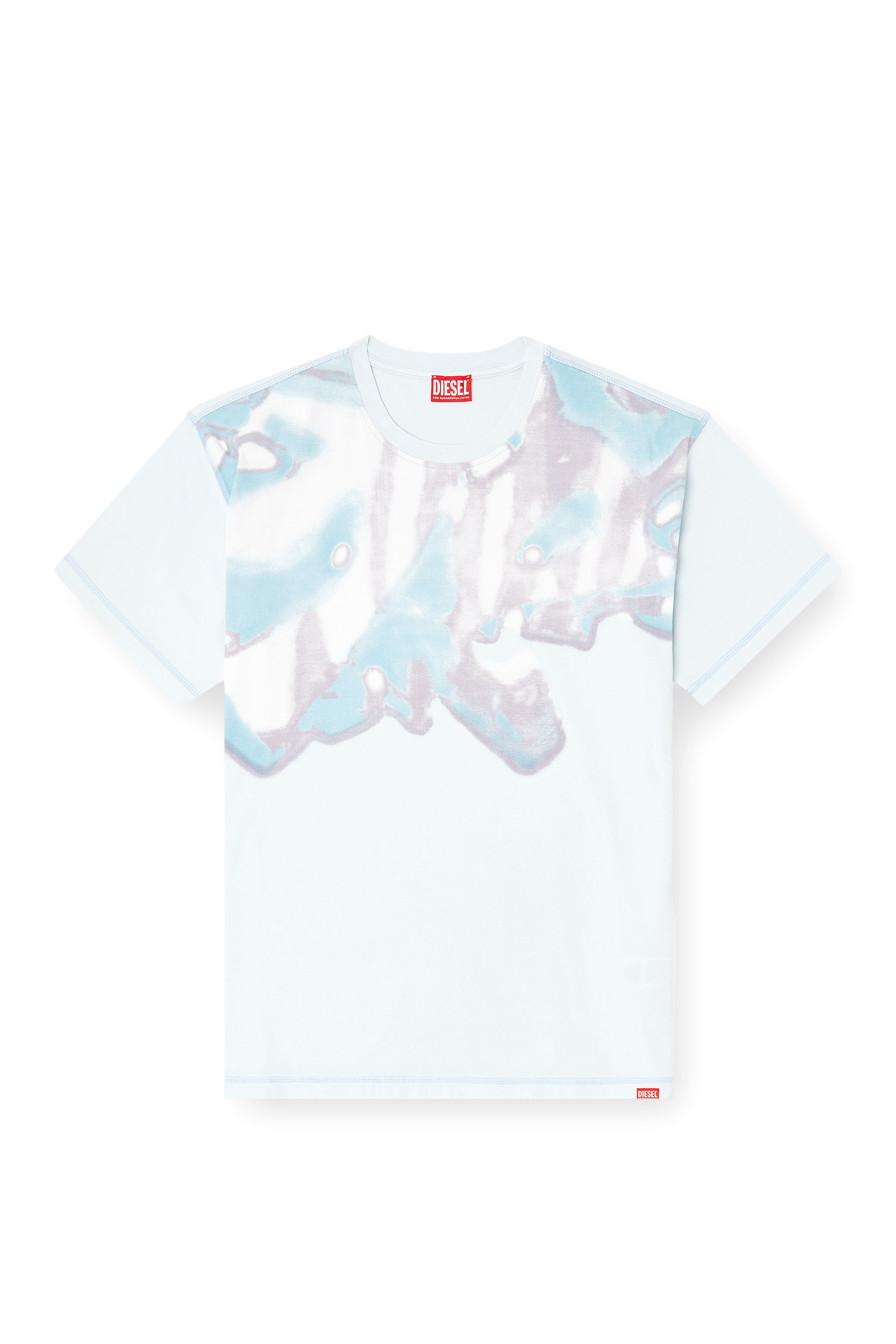 Diesel - T-GASPARD-IHBJ, T-shirt avec imprimé graphique délavé Homme in Bleu - 2