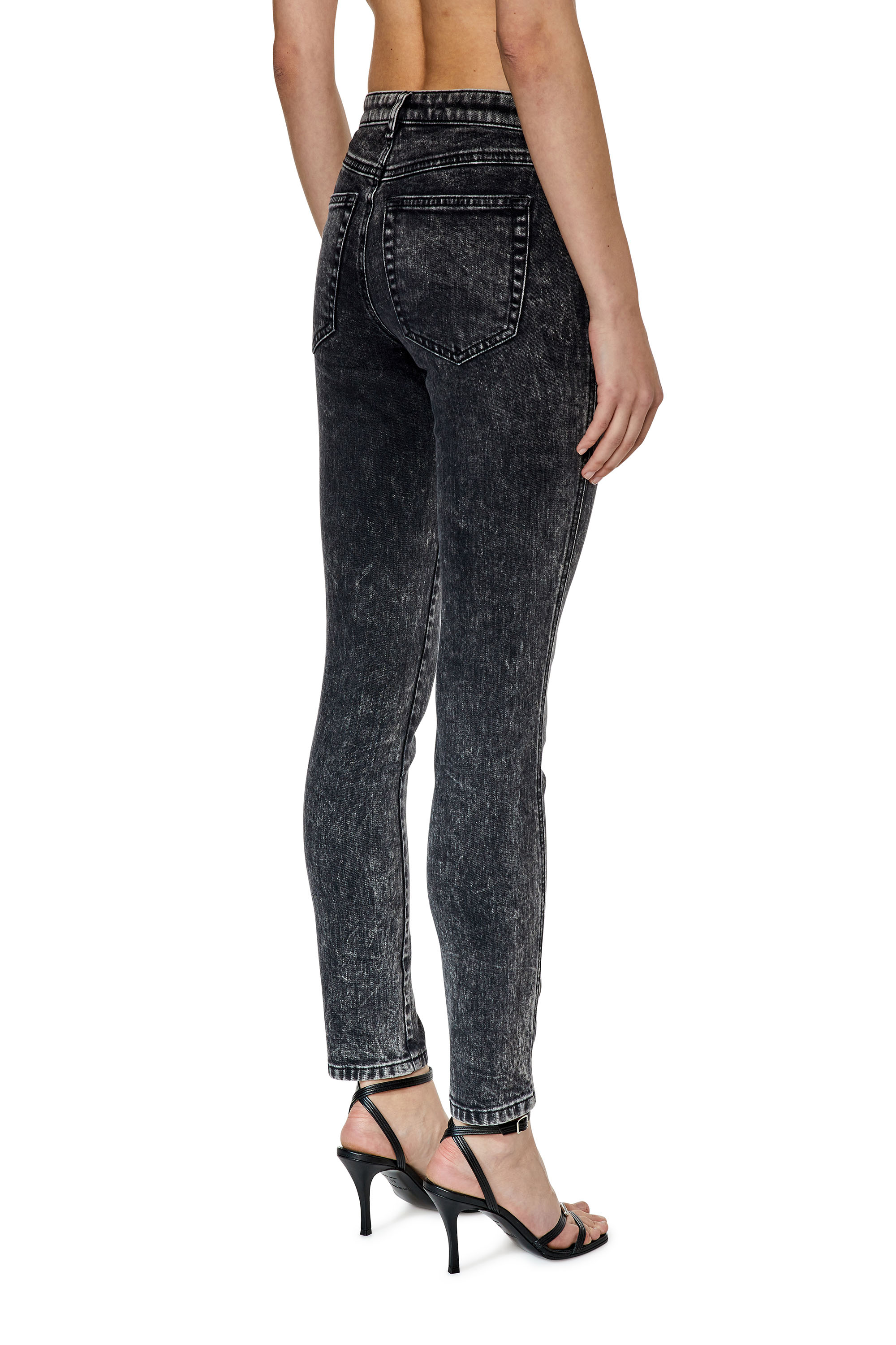 Diesel - Skinny Jeans 2015 Babhila 0ENAN, Noir/Gris foncé - Image 3
