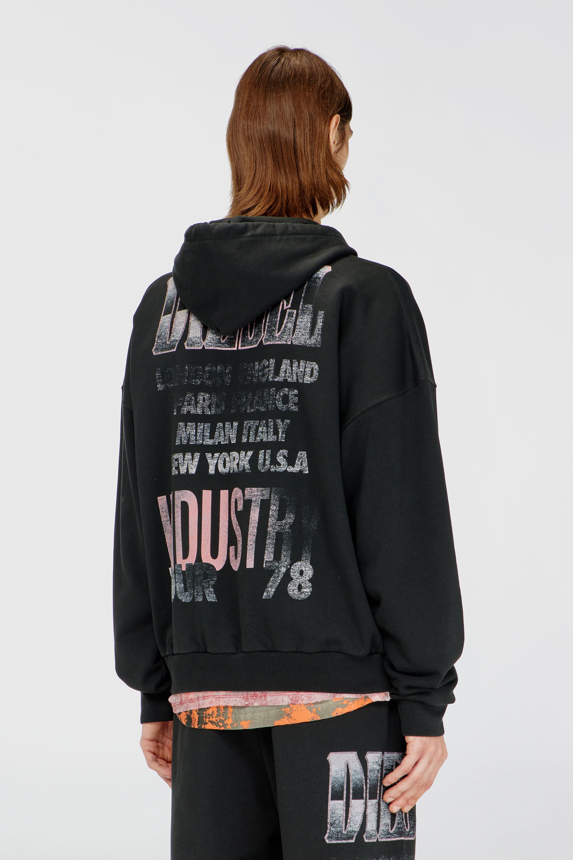 Diesel - S-WILL-ZIP, Herren Kapuzensweatjacke mit Konzertgrafiken und Rei&szlig;verschluss in null - 4